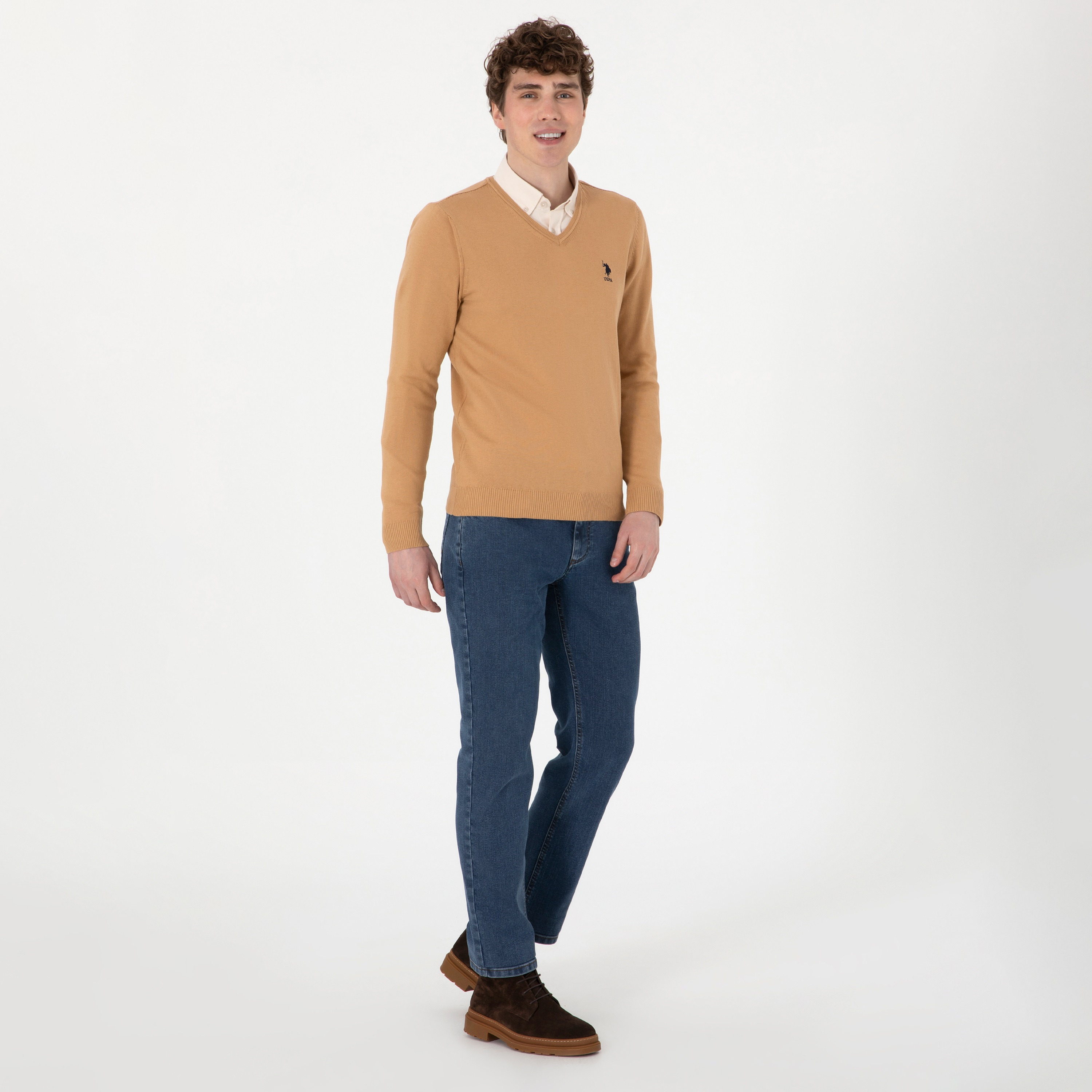 U.S. Polo Assn Plain V-Neck Long Sleeves Men's Sweater-men-clothing-sweatersandpullovers-image-6