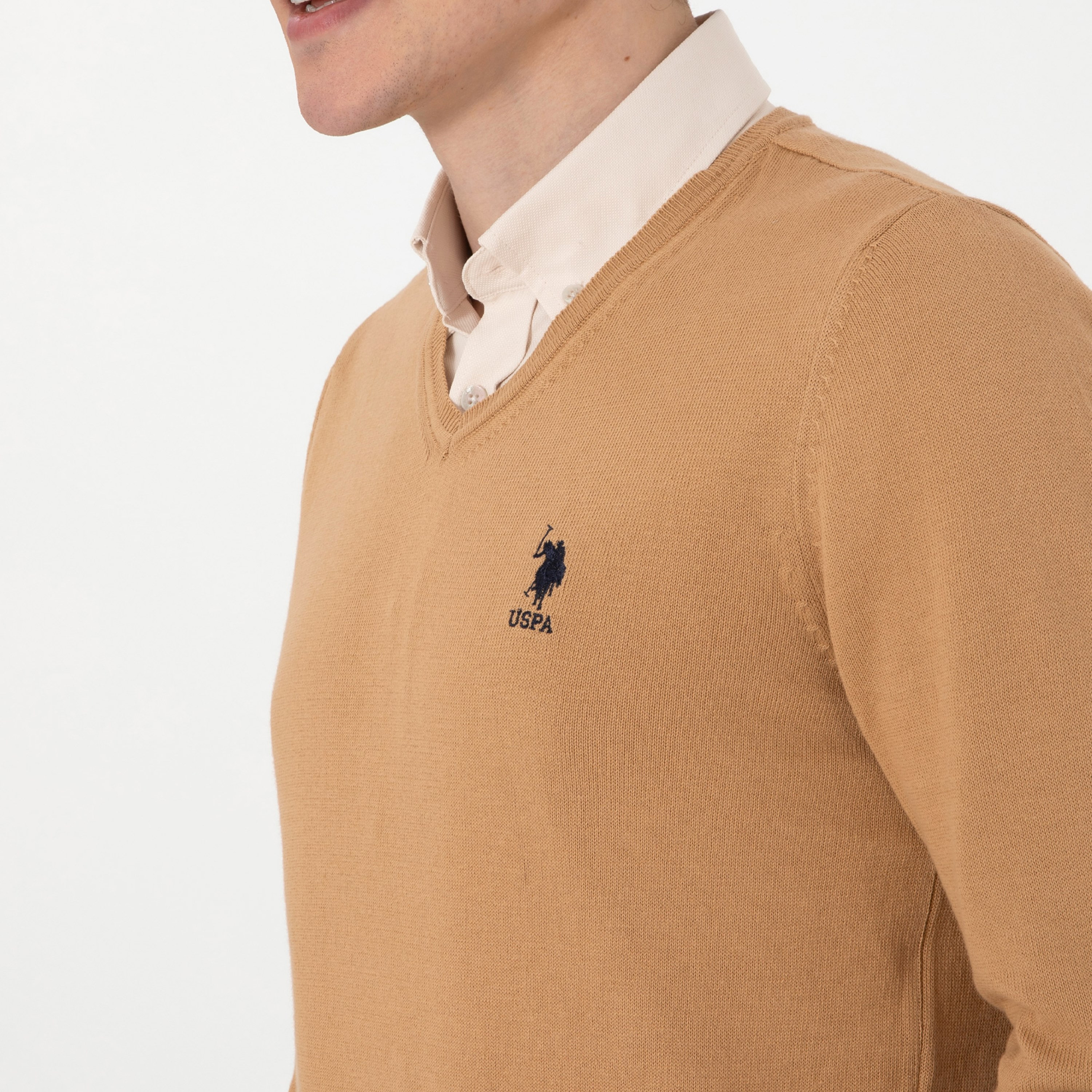 U.S. Polo Assn Plain V-Neck Long Sleeves Men's Sweater-men-clothing-sweatersandpullovers-image-7