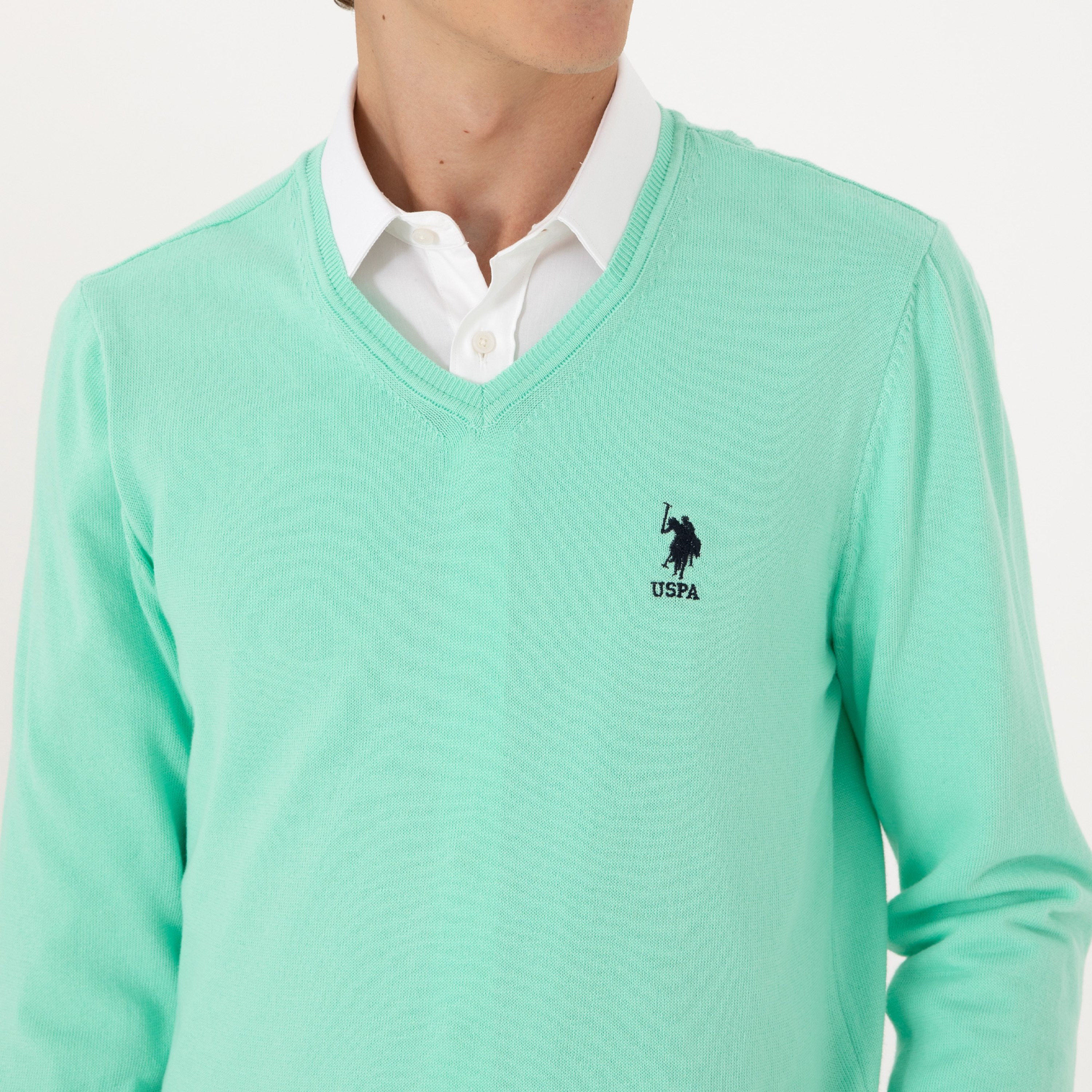 U.S. Polo Assn Plain V-Neck Long Sleeves Men's Sweater-men-clothing-sweatersandpullovers-image-3