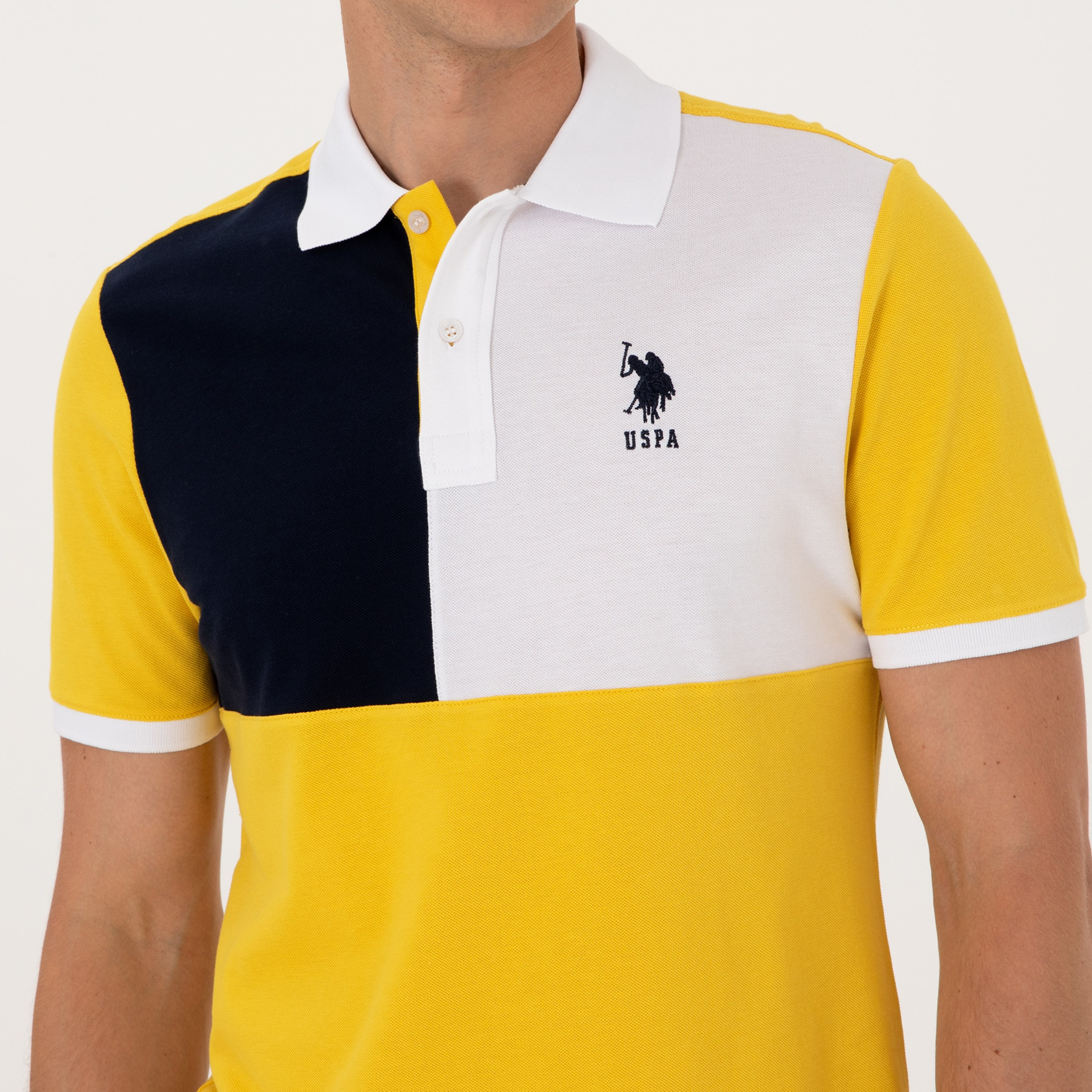 U.S. Polo Assn Color-Blocked Collared Short Sleeves Men's Polo T-Shirt-men-clothing-tshirtsandpolos-polos-image-3