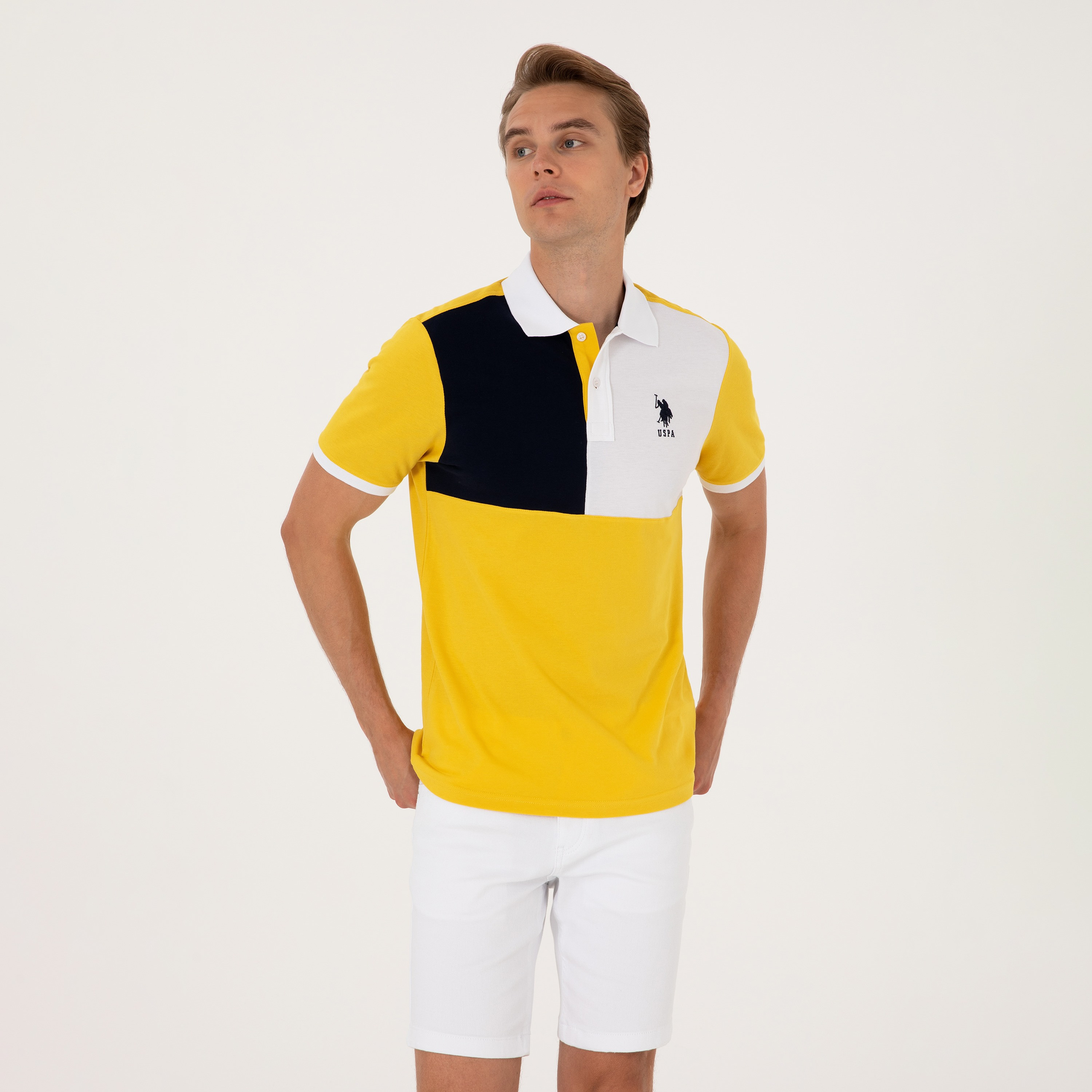 U.S. Polo Assn Color-Blocked Collared Short Sleeves Men's Polo T-Shirt-men-clothing-tshirtsandpolos-polos-image-4
