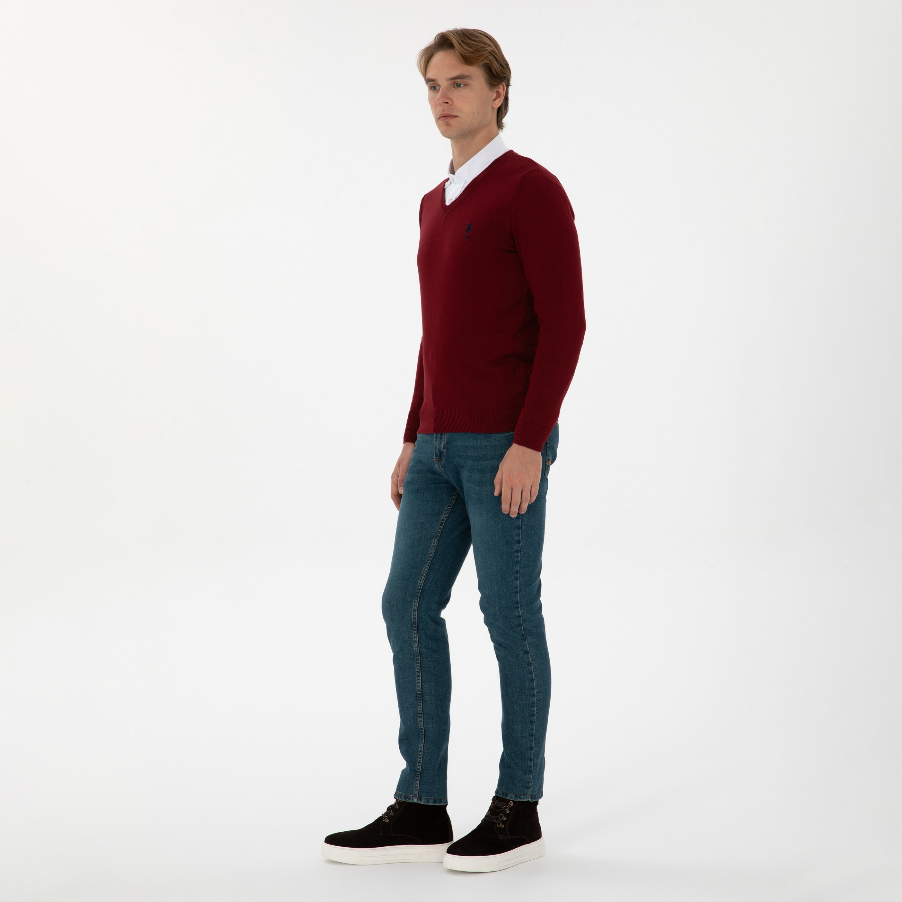 U.S. Polo Assn Plain V-Neck Long Sleeves Men's Sweater-men-clothing-sweatersandpullovers-image-6