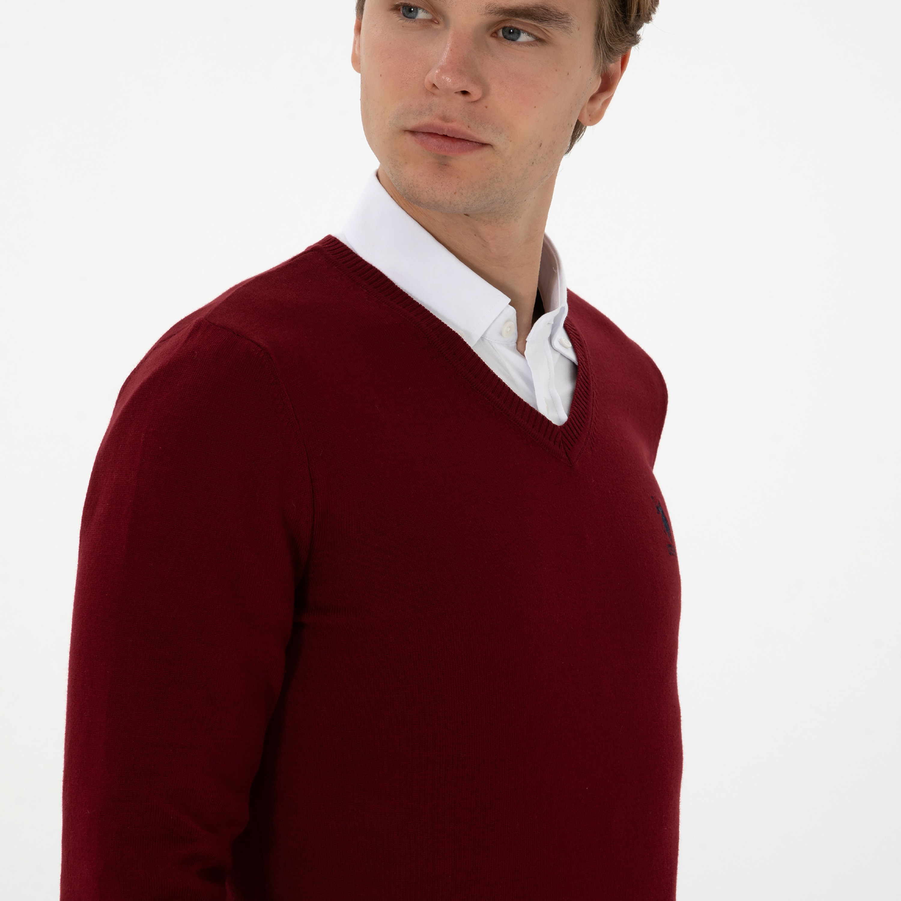 U.S. Polo Assn Plain V-Neck Long Sleeves Men's Sweater-men-clothing-sweatersandpullovers-image-7