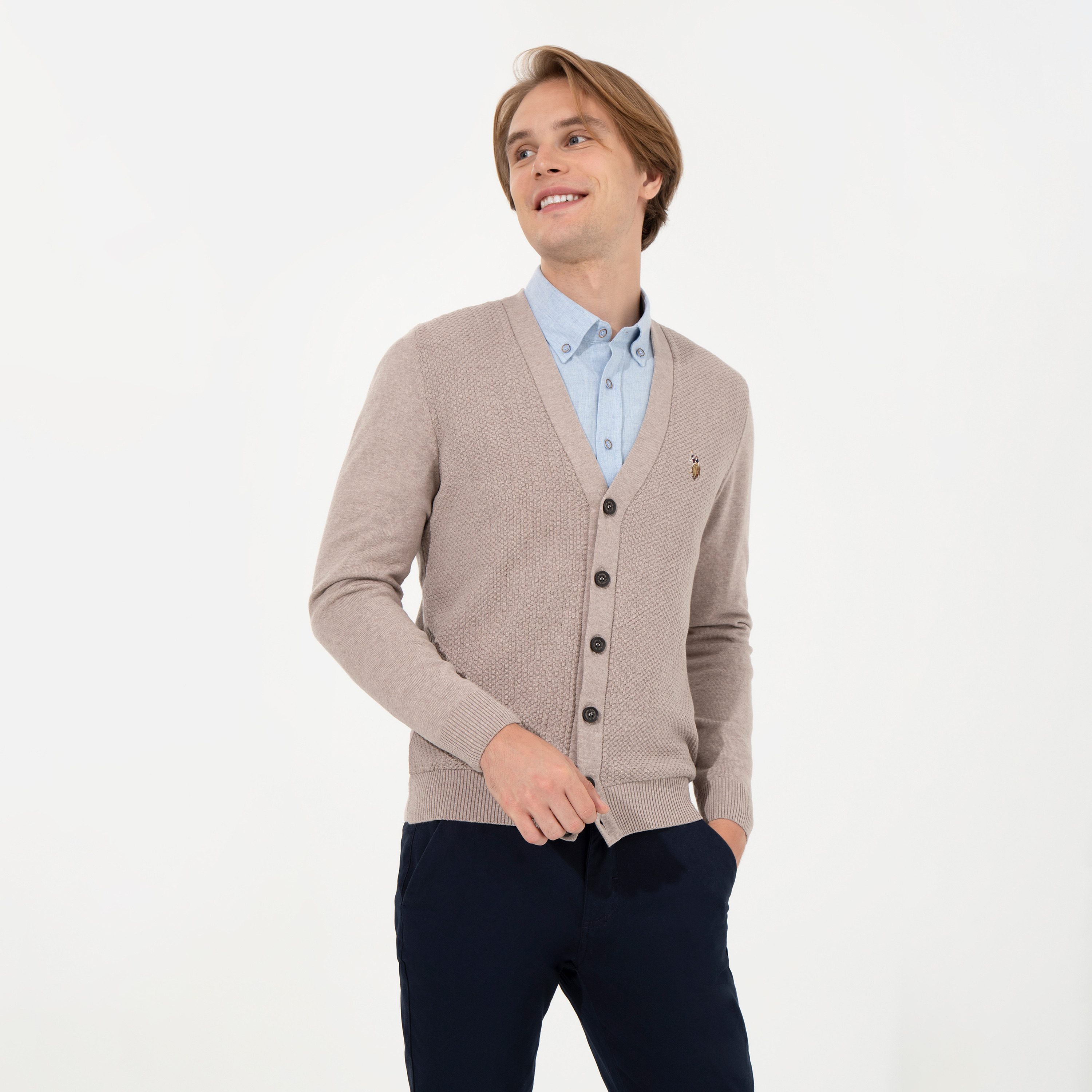 كارديجان بياقة V وأكمام طويلة من يو إس بولو -men-winterwear-hoodiesandsweatshirts-image-3
