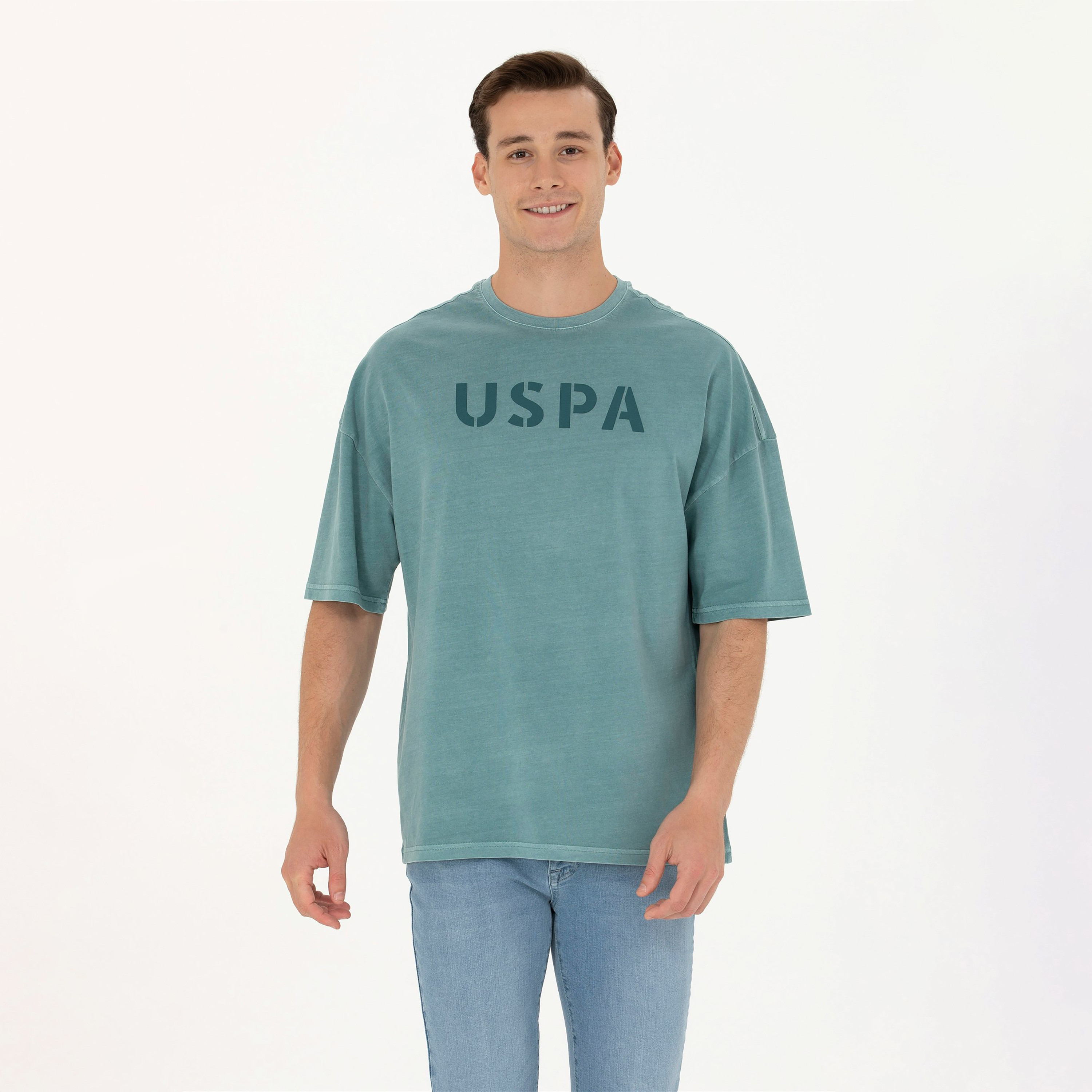 يو. اس. بولو اسن. تي شيرت بياقة دائرية مع طباعة العلامة التجارية وأكمام قصيرة-men-clothing-tshirtsandpolos-tshirts-image-5