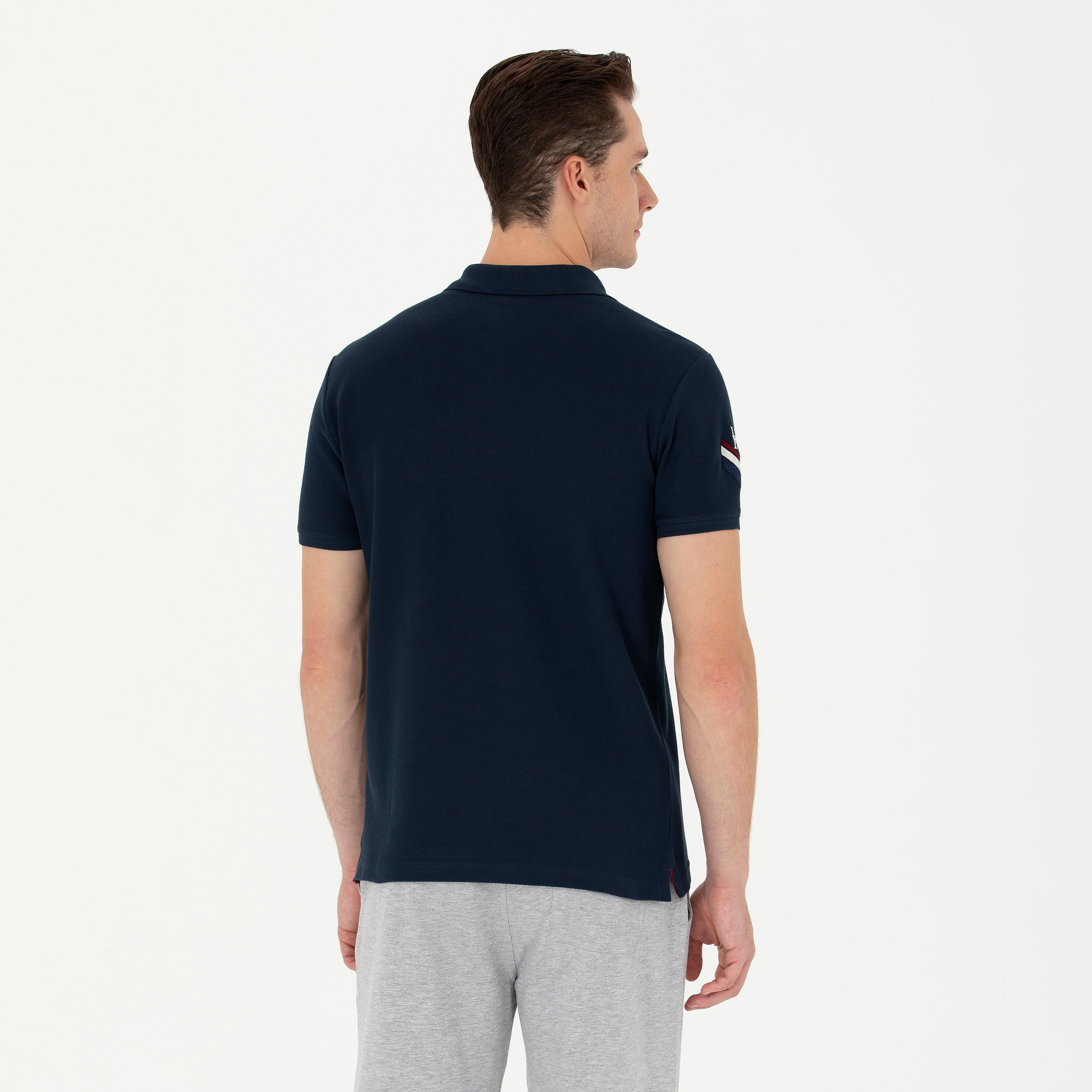 تيشيرت بولو بياقة وأكمام قصيرة بياقة مزين بالدانتيل من يو إس بولو أسن-men-clothing-tshirtsandpolos-polos-image-4
