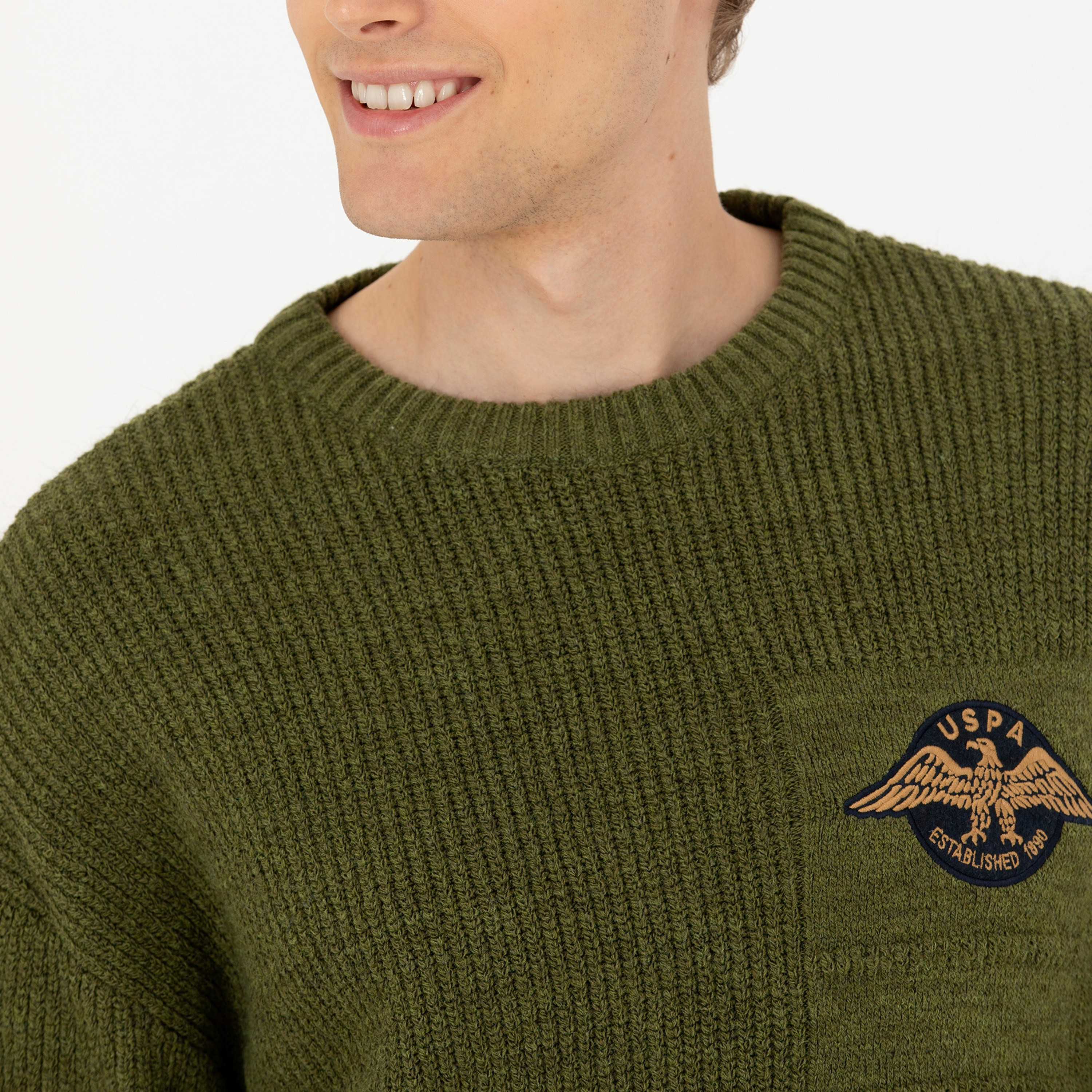 U.S. Polo Assn Ribbed Knit Crew Neck Long Sleeves Men's Sweater-men-clothing-sweatersandpullovers-image-3