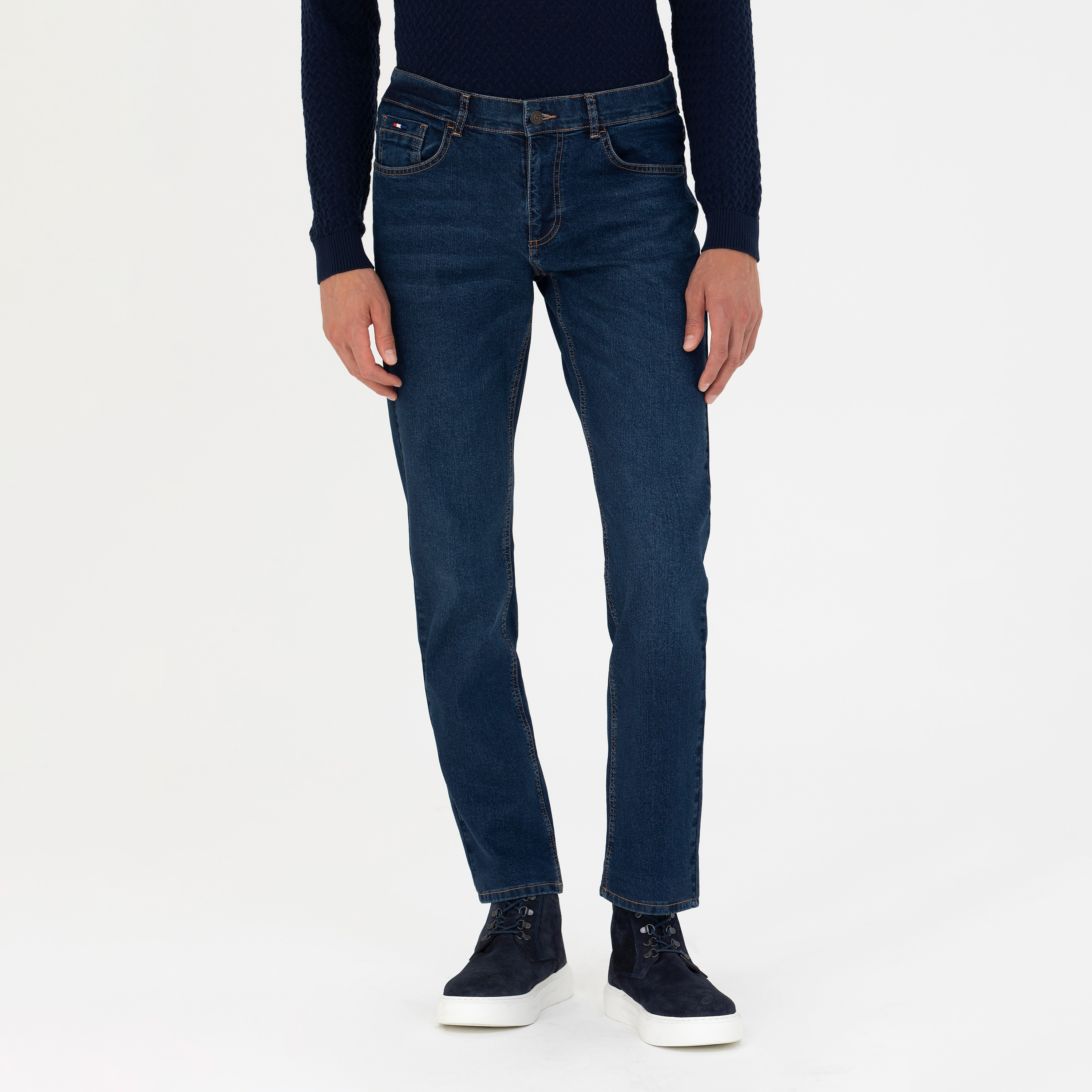 Buy U.S. Polo Assn. Denim Co. Stone Wash Slim Straight Fit Jeans Blue online