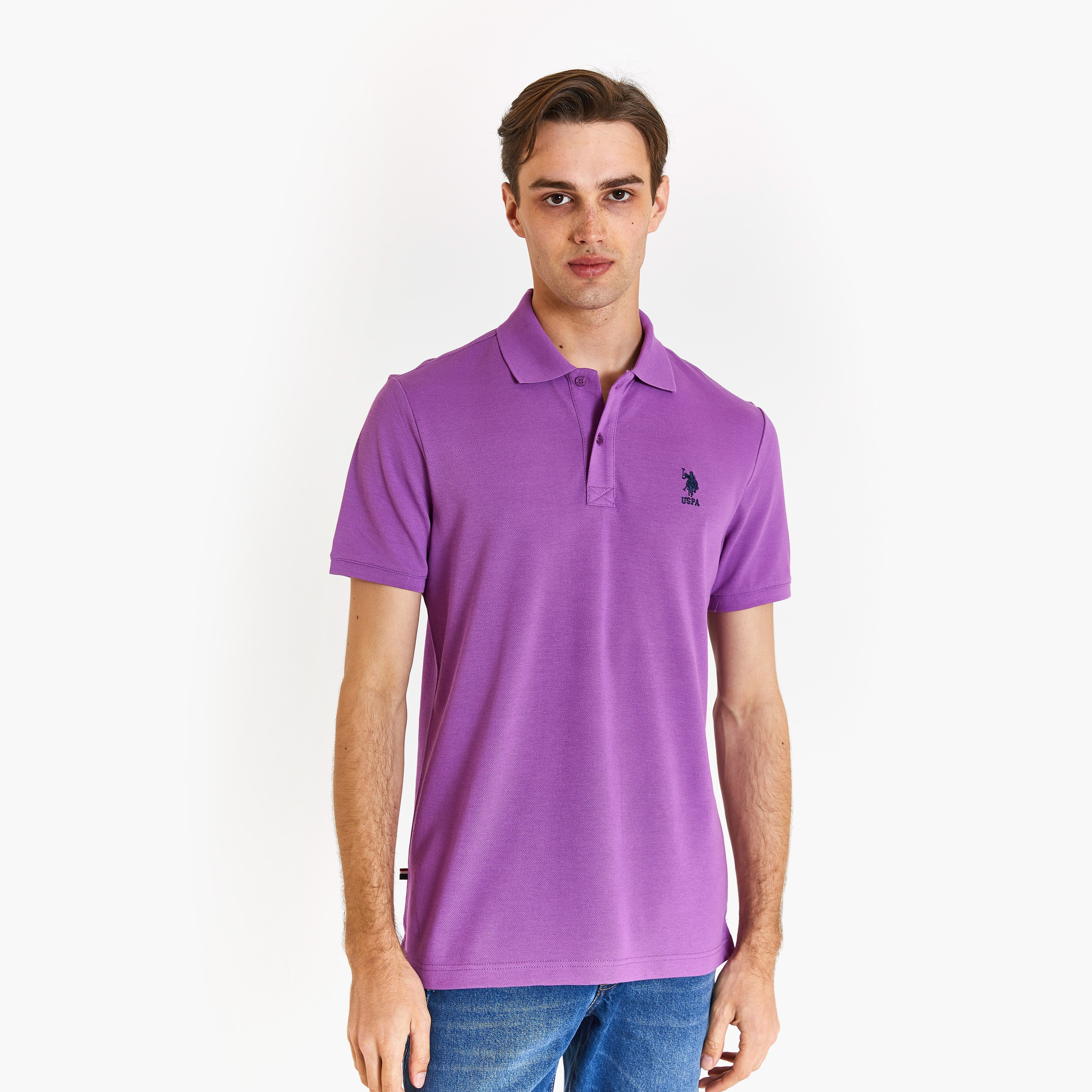 U.S.Polo'Assn Embroidered Logo Collared Short Sleeves Polo T-Shirt-men-clothing-tshirtsandpolos-polos-image-1
