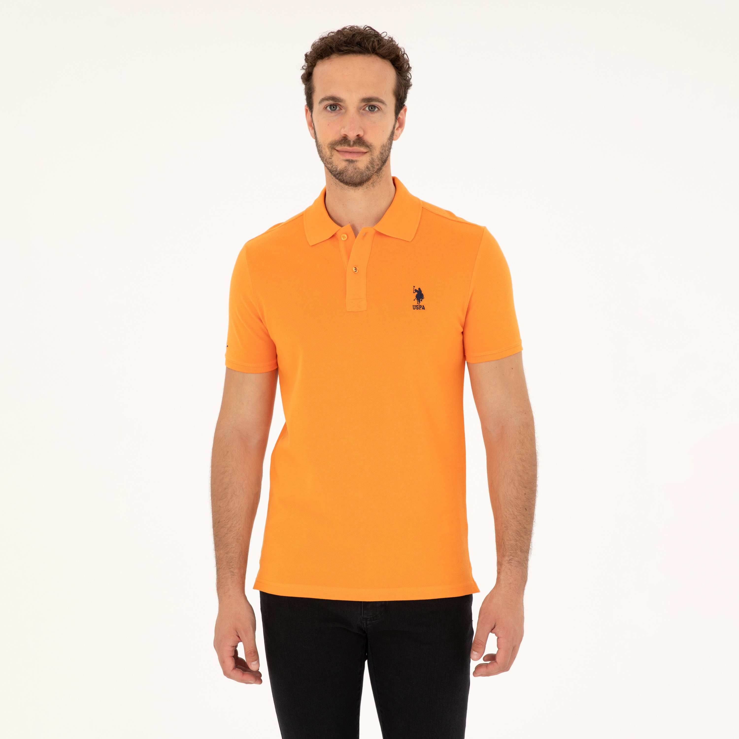 تيشيرت بولو بأكمام قصيرة بياقة بشعار مطرز بشعار U.S.Polo'Assn-men-clothing-tshirtsandpolos-polos-image-20