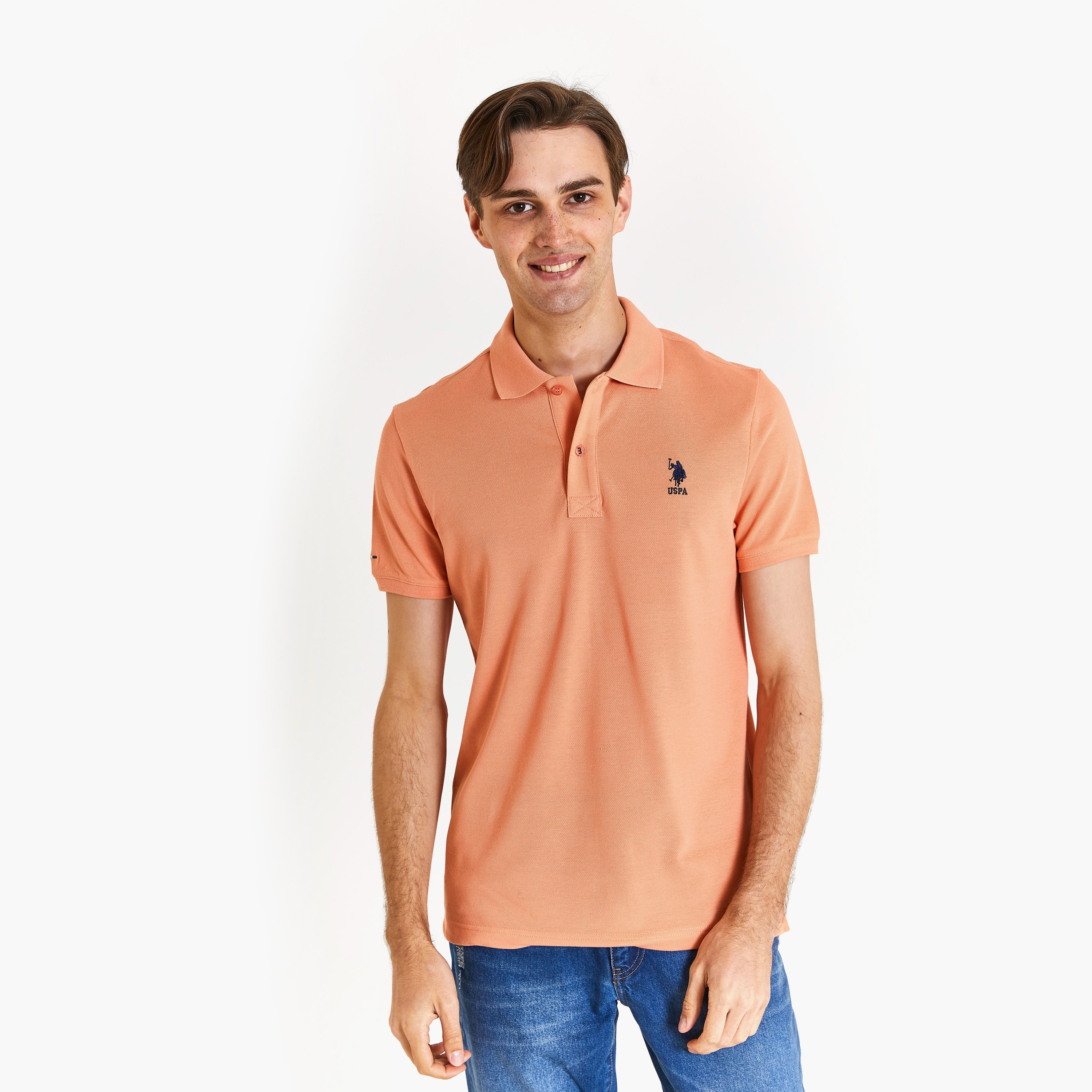 تيشيرت بولو بأكمام قصيرة بياقة بشعار مطرز بشعار U.S.Polo'Assn-men-clothing-tshirtsandpolos-polos-image-9