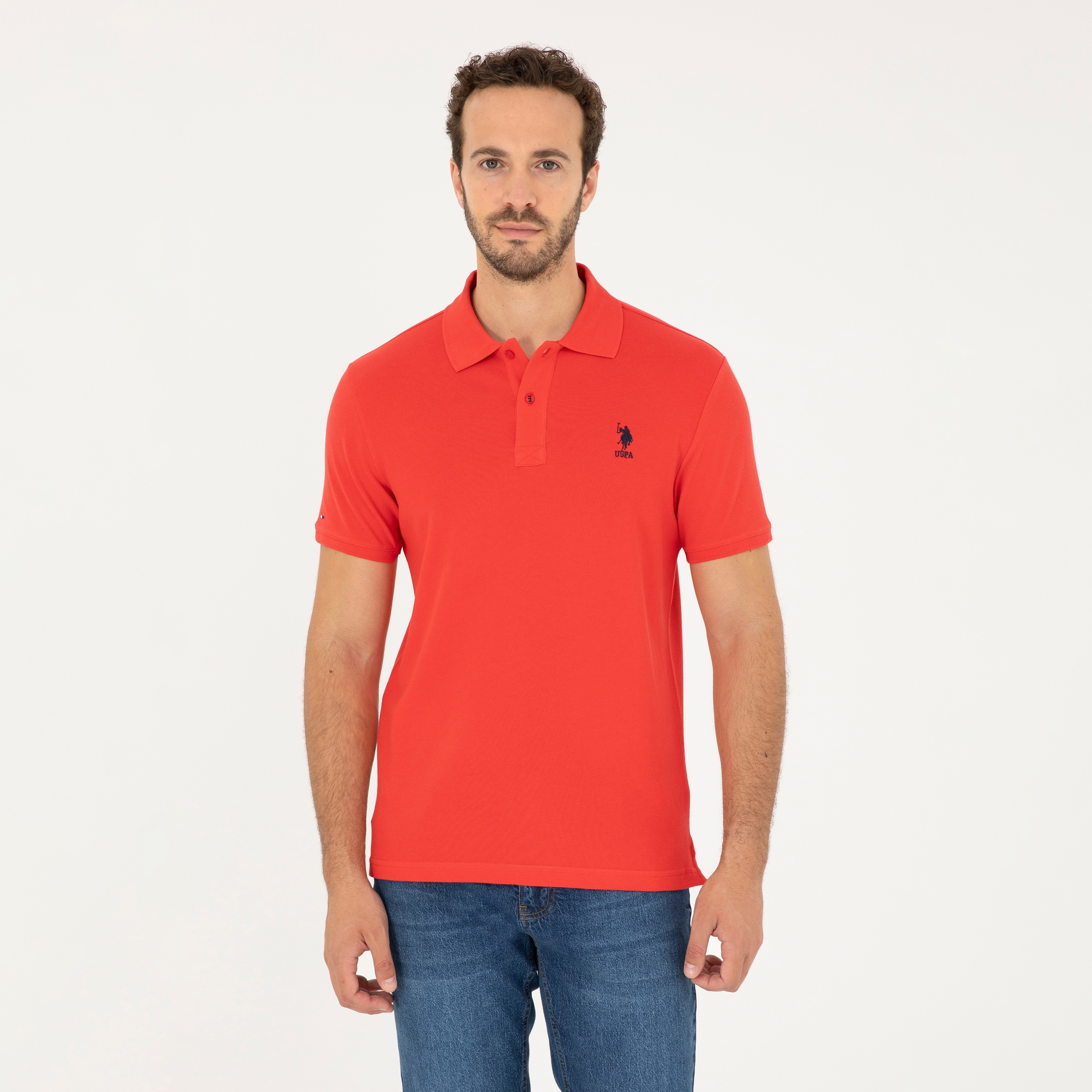 تيشيرت بولو بأكمام قصيرة بياقة بشعار مطرز بشعار U.S.Polo'Assn-men-clothing-tshirtsandpolos-polos-image-24