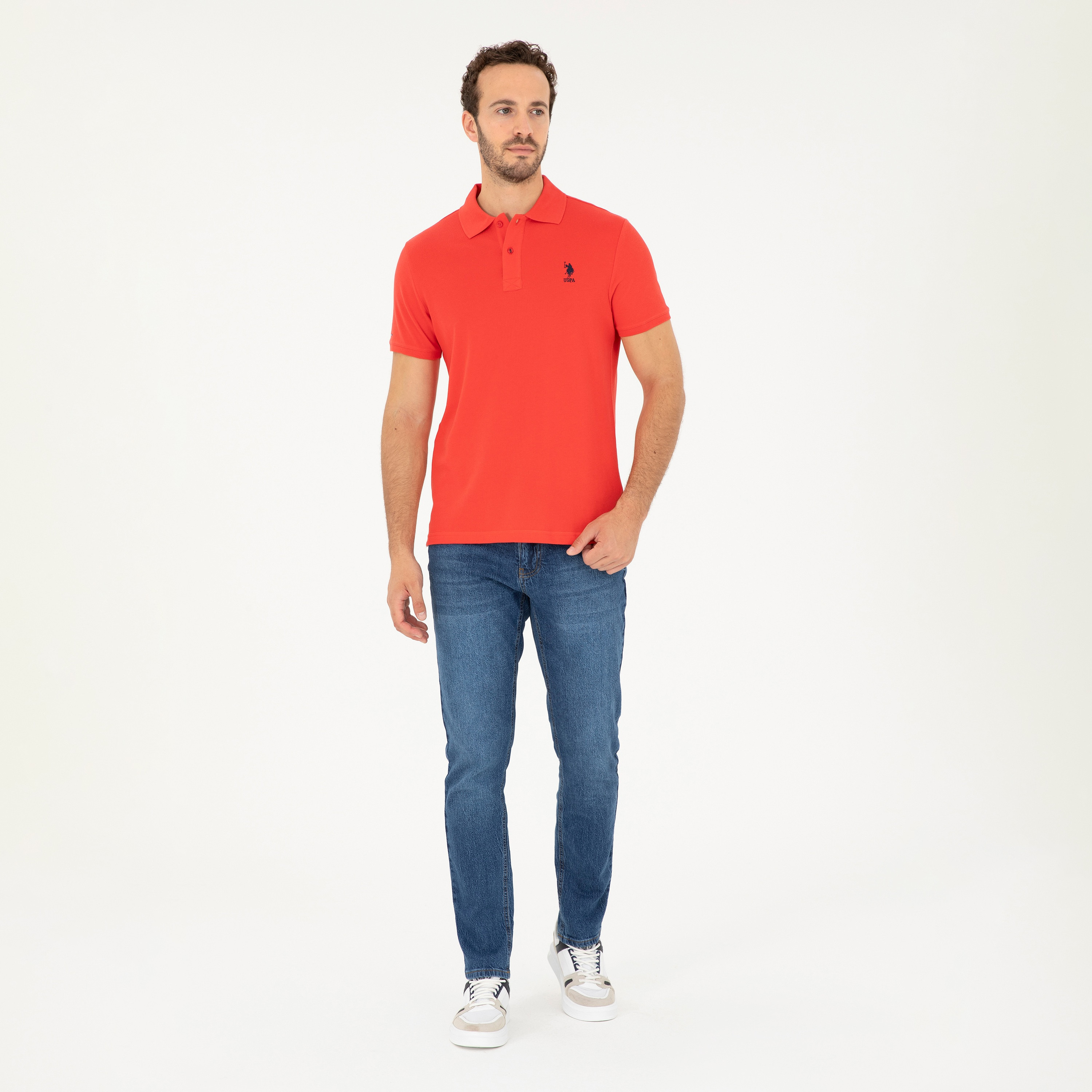 تيشيرت بولو بأكمام قصيرة بياقة بشعار مطرز بشعار U.S.Polo'Assn-men-clothing-tshirtsandpolos-polos-image-25