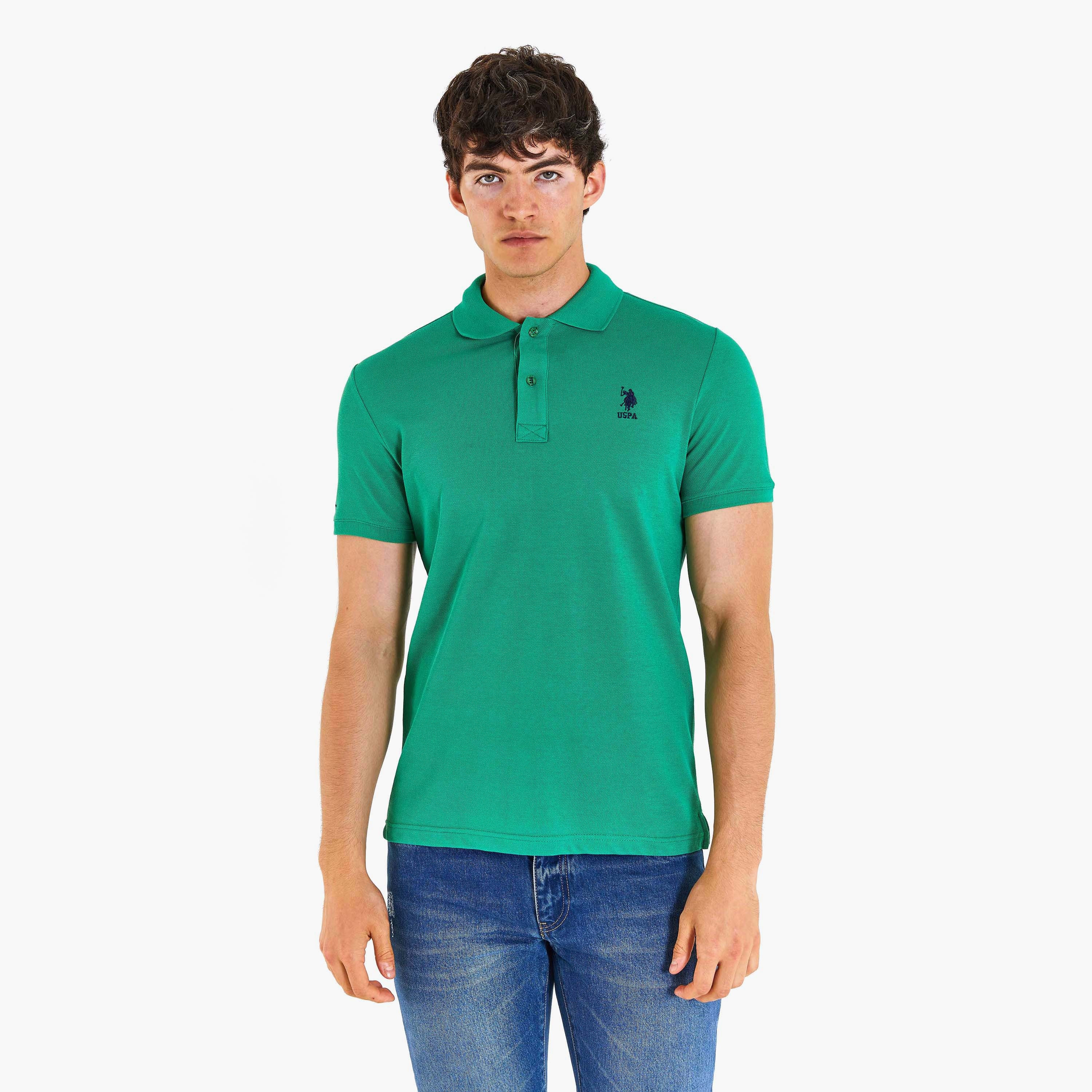 تي شيرت بولو بأكمام قصيرة وياقة سادة  من يو اس بولو اسسن-men-clothing-tshirtsandpolos-polos-image-1