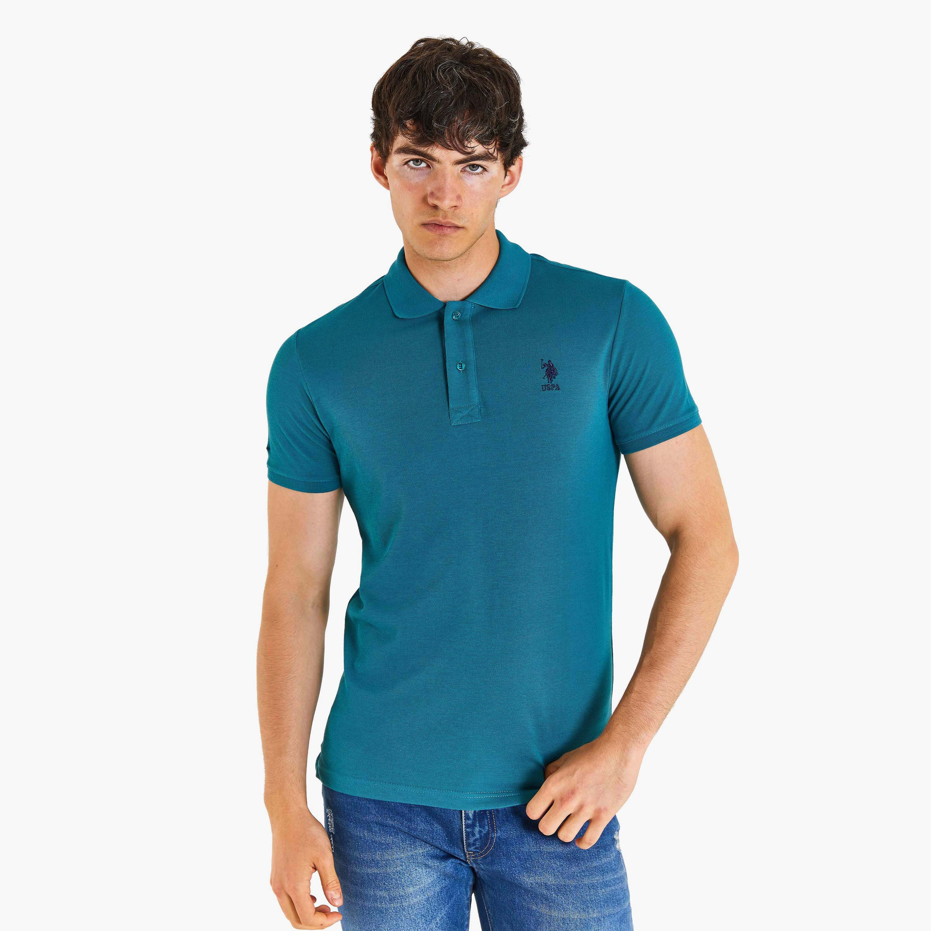 U.S. Polo Assn Plain Collared Short Sleeves Polo T-Shirt-men-clothing-tshirtsandpolos-polos-image-1