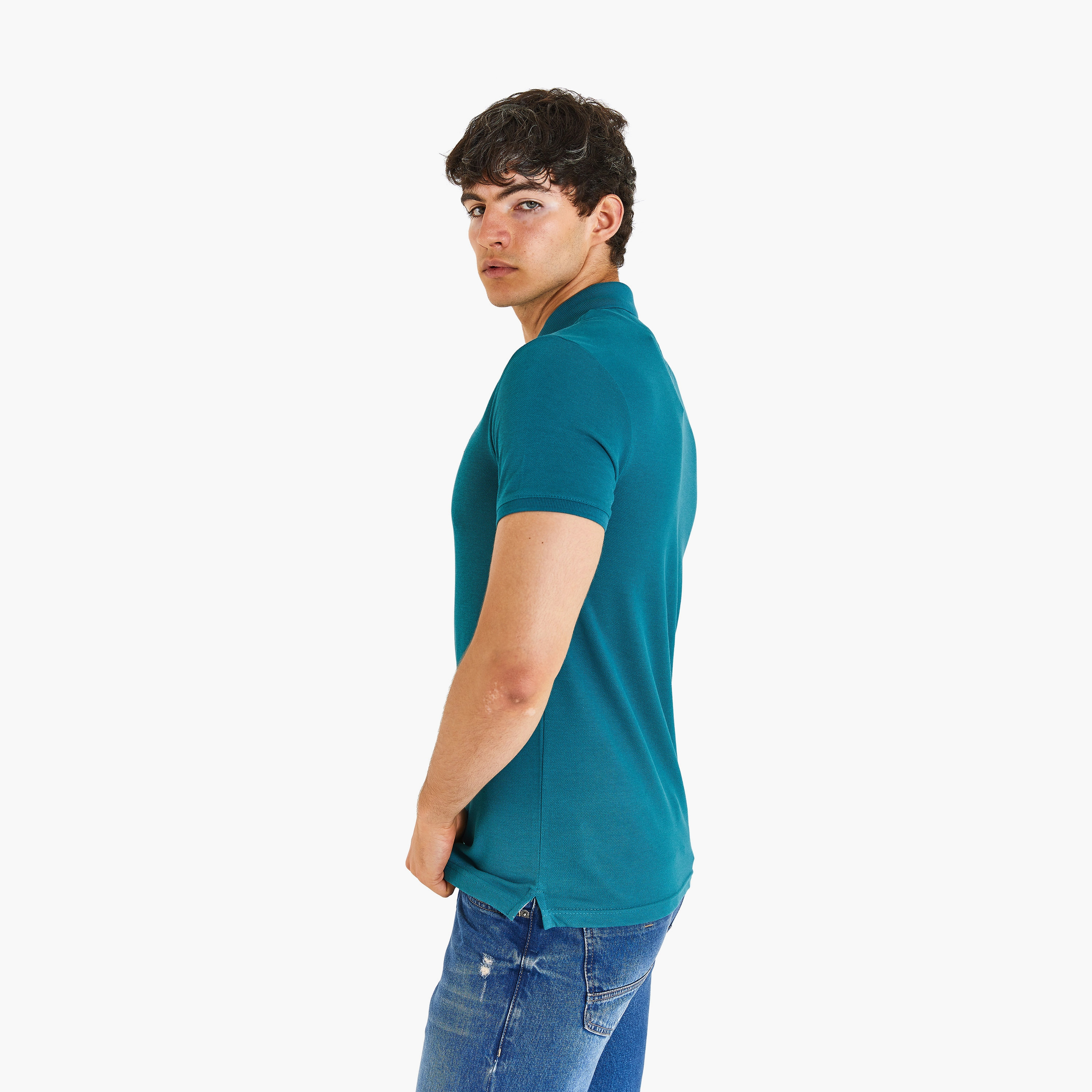 تي شيرت بولو بأكمام قصيرة وياقة سادة  من يو اس بولو اسسن-men-clothing-tshirtsandpolos-polos-image-2