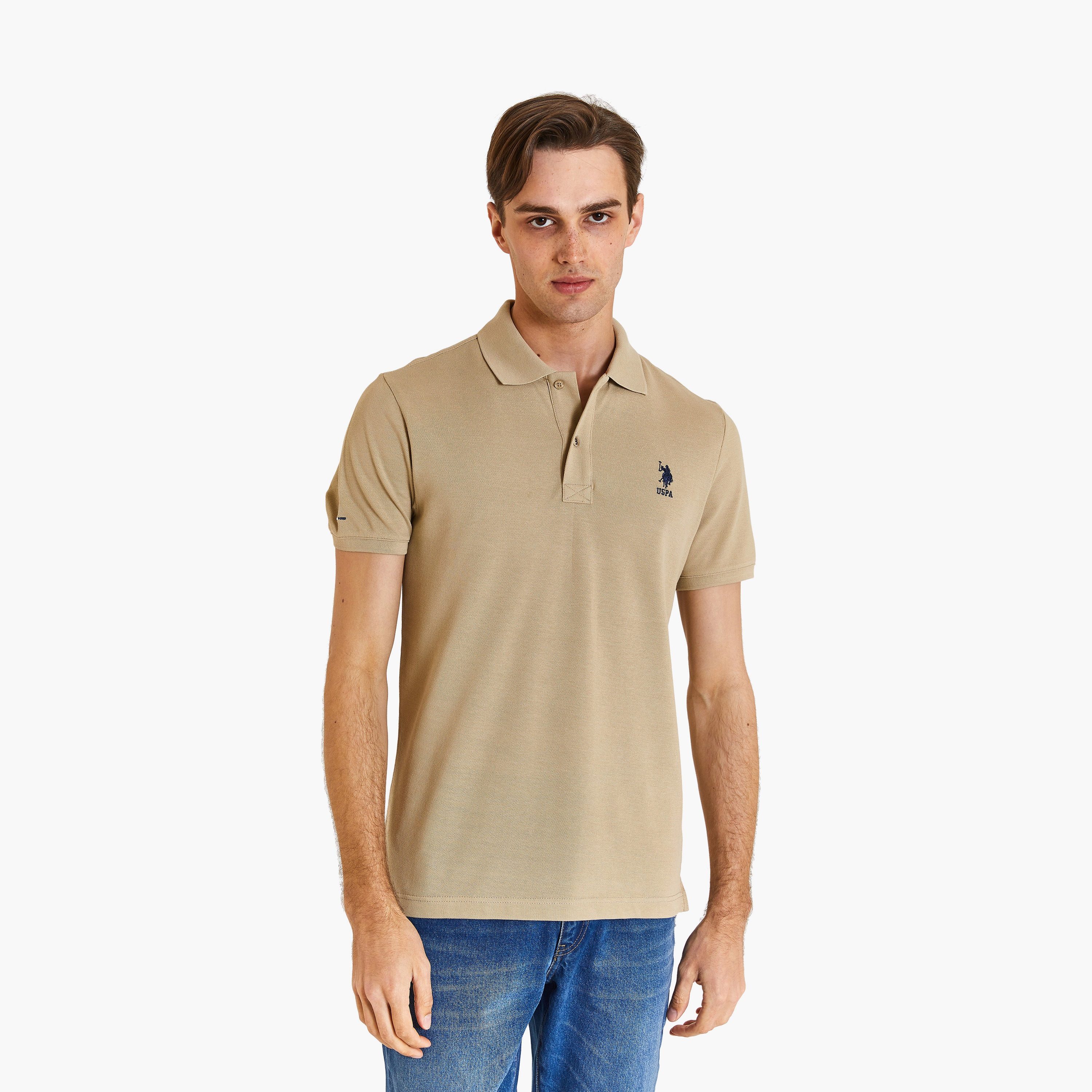 U.S. Polo Assn Plain Collared Short Sleeves Polo T-Shirt-men-clothing-tshirtsandpolos-polos-image-1