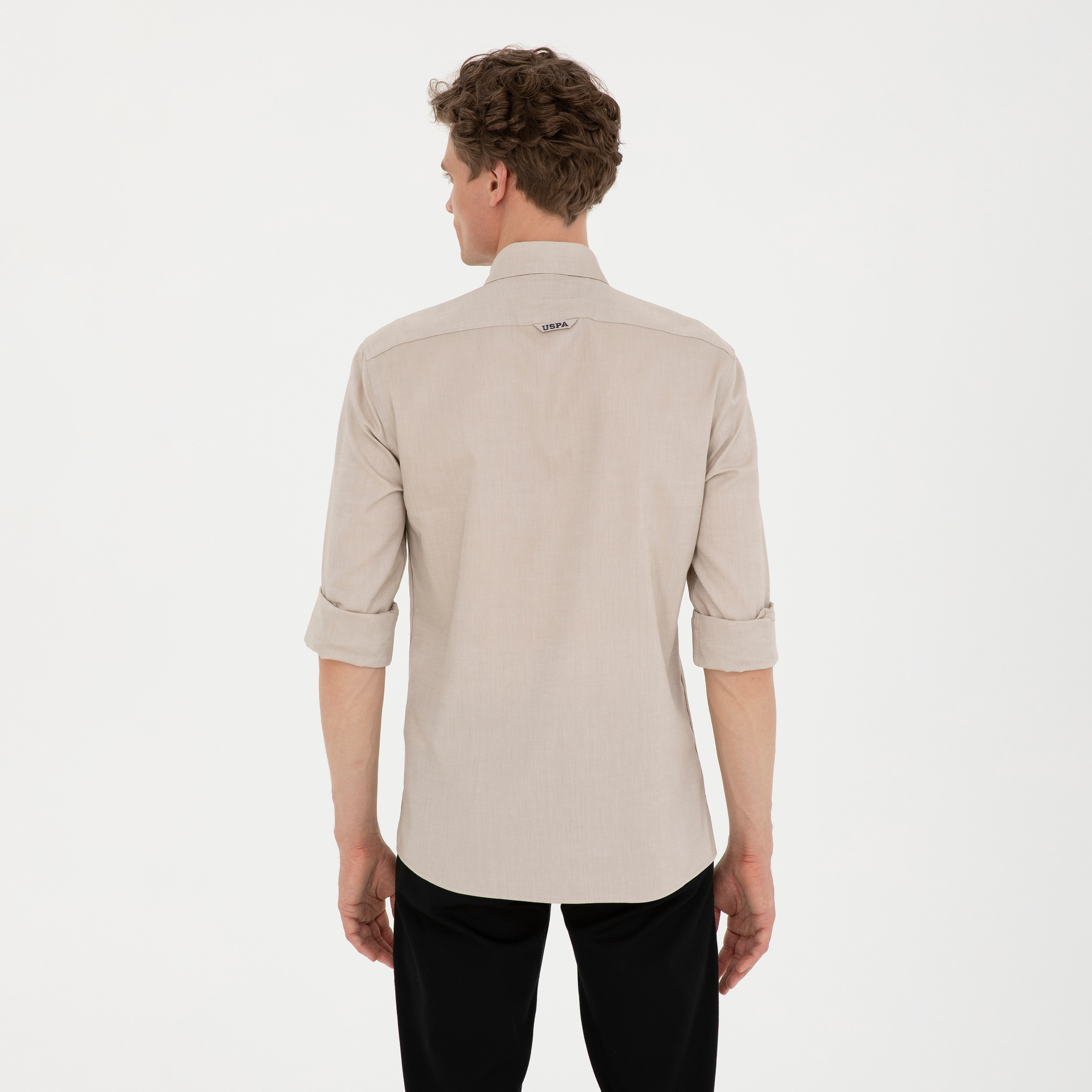 U.S.Polo'Assn Slim Fit Embroidered Logo Button Down Collar Long Sleeves Shirt-men-clothing-shirts-image-4