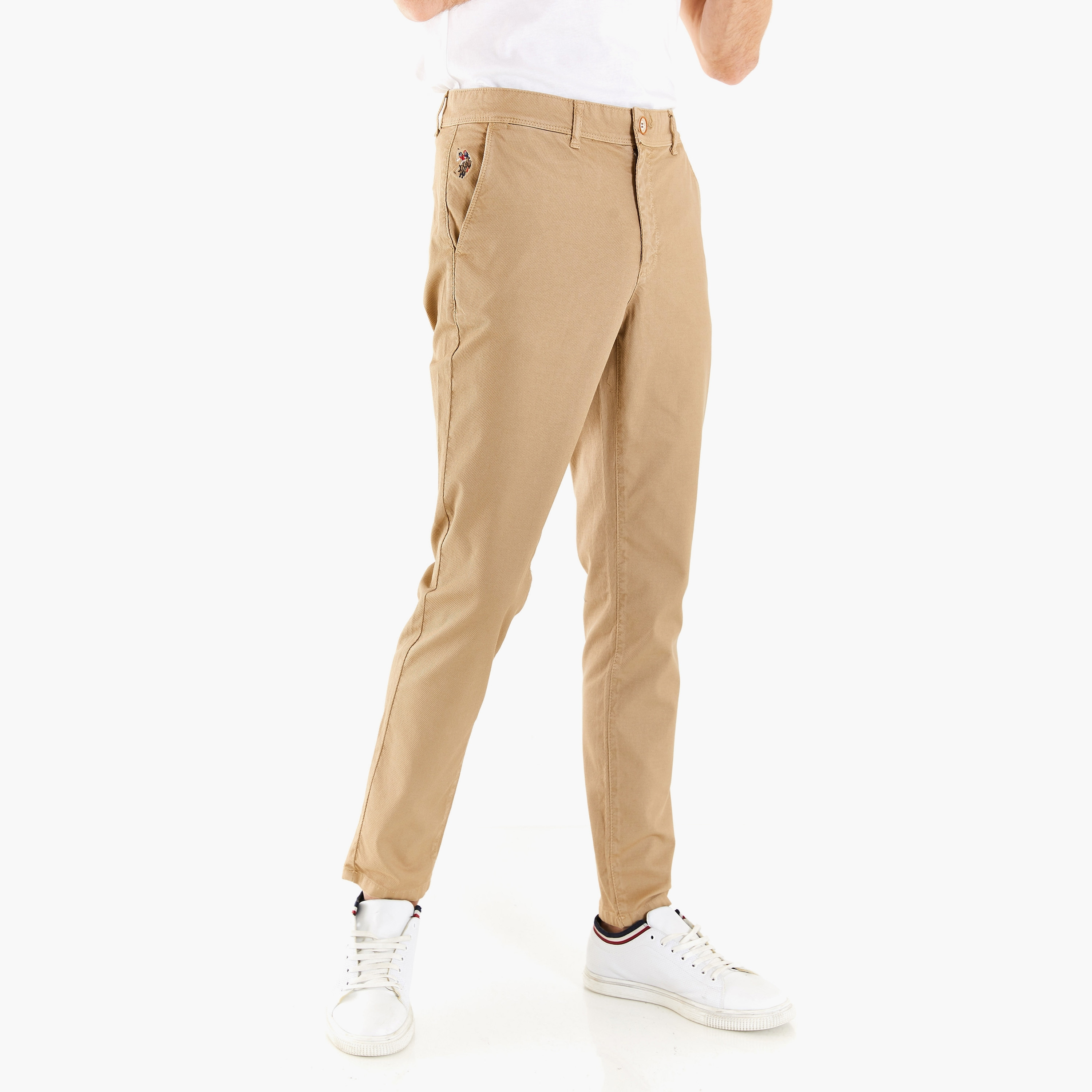 تشينو سادة متوسط الارتفاع بأزرار ذو سليم فيت مع أمامية مسطحة من يو إس بولو أسن-men-clothing-bottoms-trousersandchinos-chinos-image-2