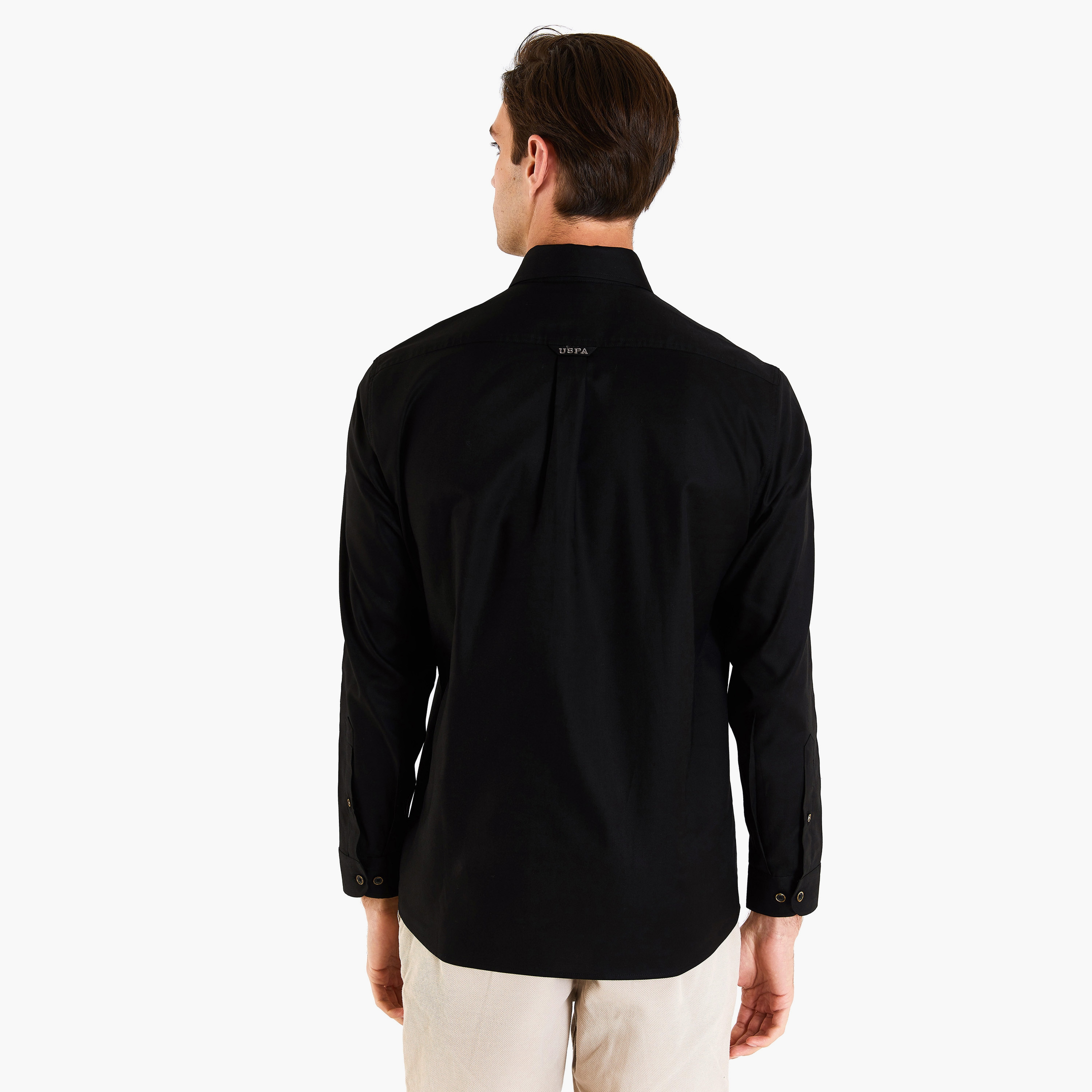 U.S. Polo Assn Plain Button Down Collar Long Sleeves Casual Shirt-men-clothing-shirts-image-3