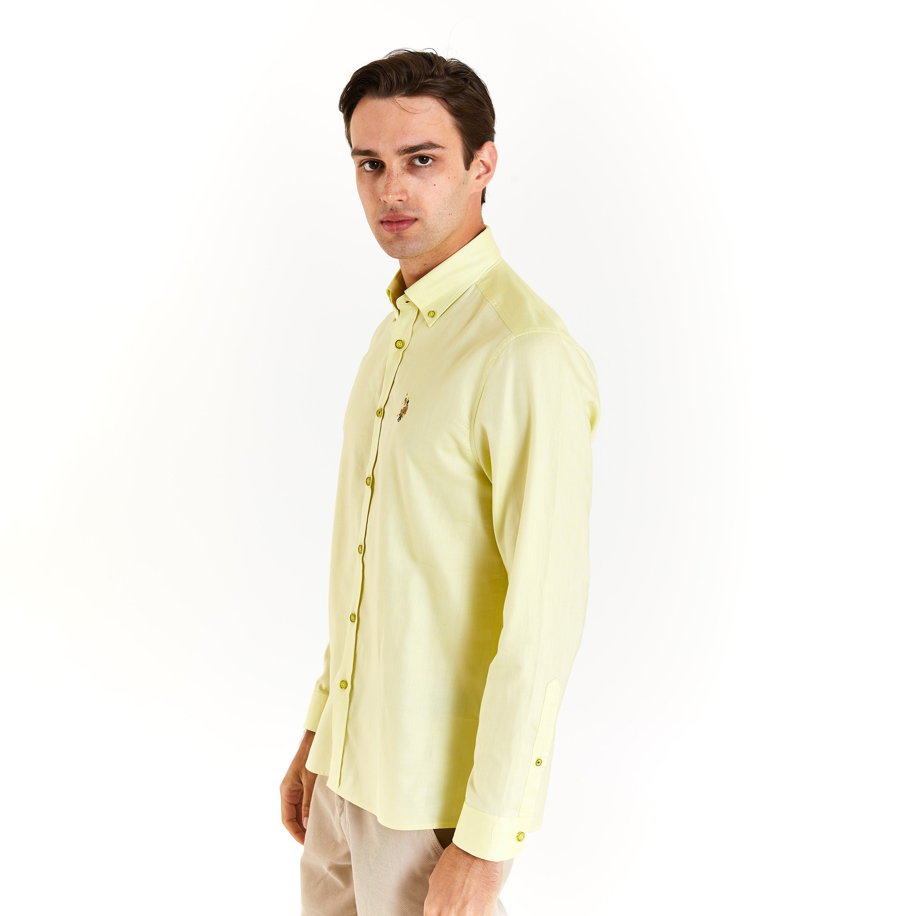 U.S. Polo Assn Plain Button Down Collar Long Sleeves Casual Shirt-men-clothing-shirts-image-2