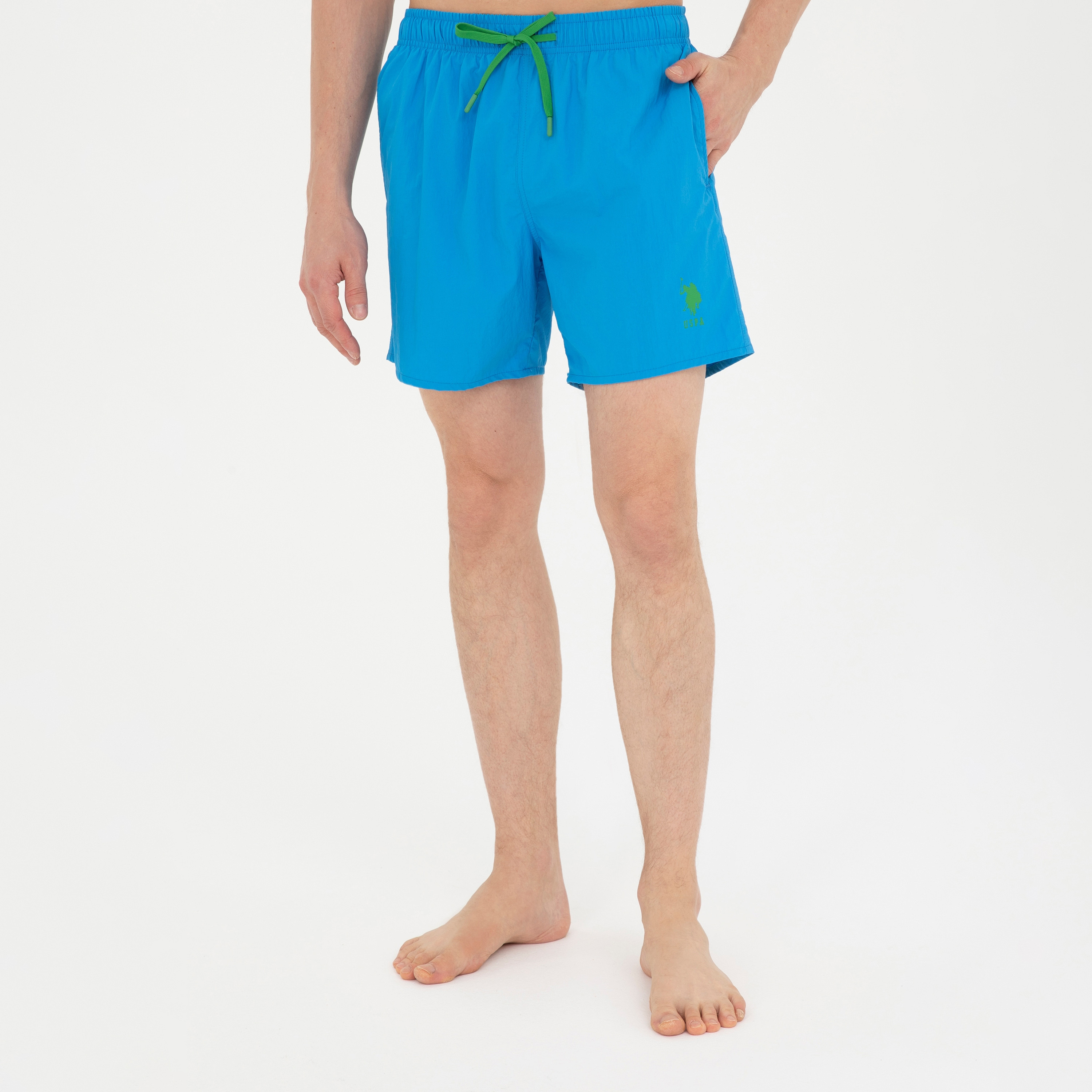 U.S.Polo'Assn Embroidered Logo Drawstring Waistband Swim Shorts-men-clothing-swimandbeach-shorts-image-1