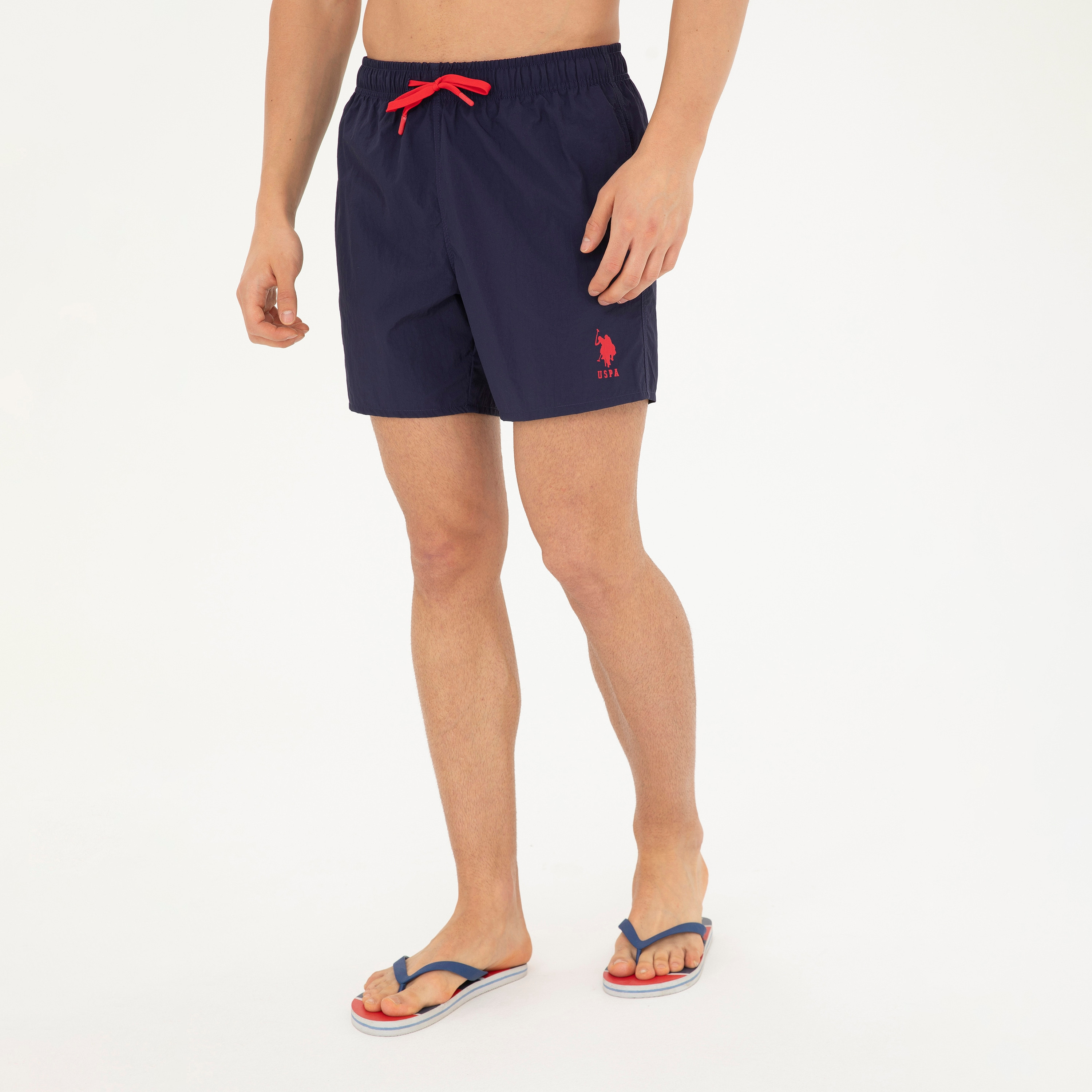 U.S.Polo'Assn Embroidered Logo Drawstring Waistband Swim Shorts-men-clothing-swimandbeach-shorts-image-5
