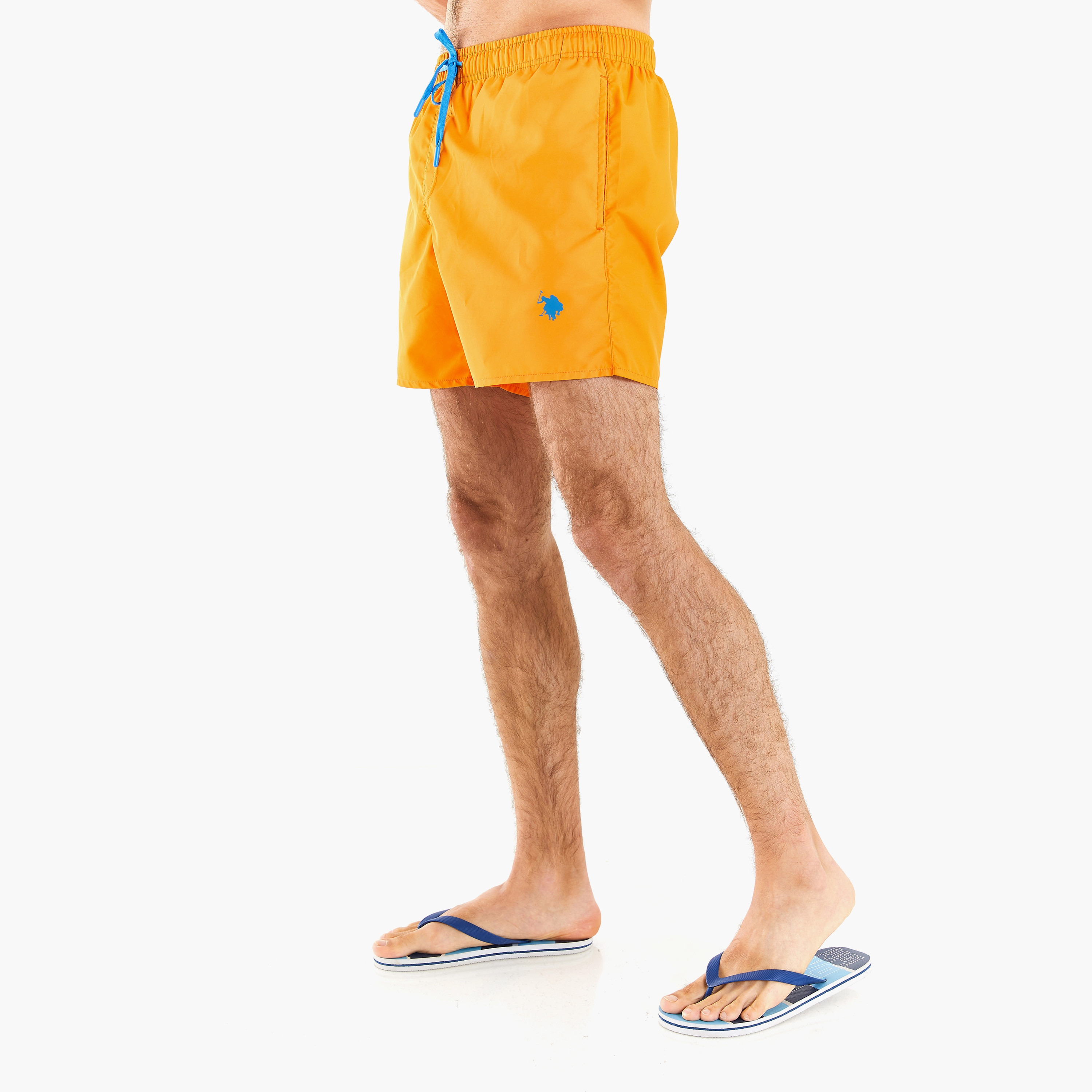 U.S.Polo'Assn Embroidered Logo Drawstring Waistband Swim Shorts-men-clothing-swimandbeach-shorts-image-13