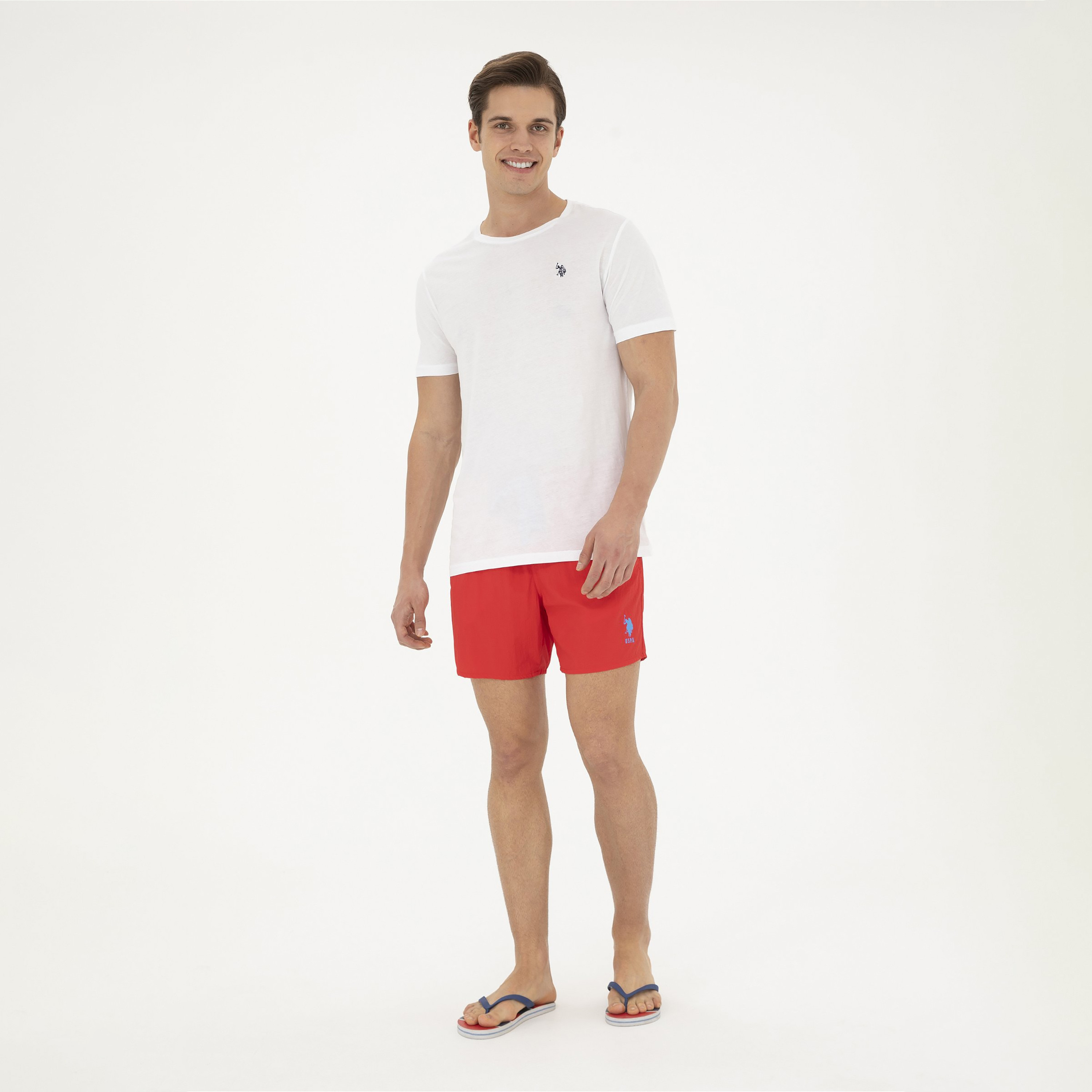U.S.Polo'Assn Embroidered Logo Drawstring Waistband Swim Shorts-men-clothing-swimandbeach-shorts-image-16
