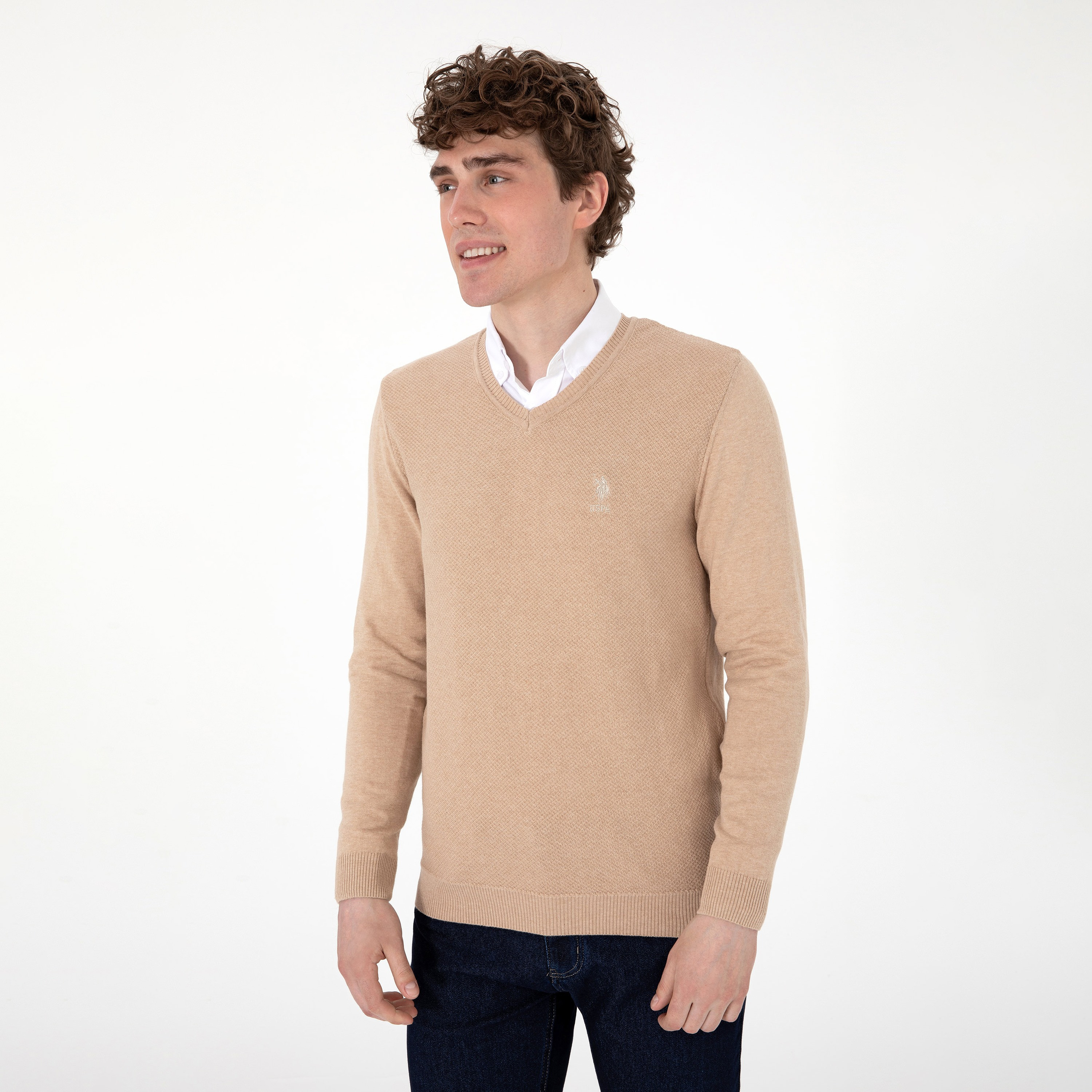 U.S. Polo Assn Textured V-Neck Long Sleeves Men's Sweater-men-clothing-sweatersandpullovers-image-20
