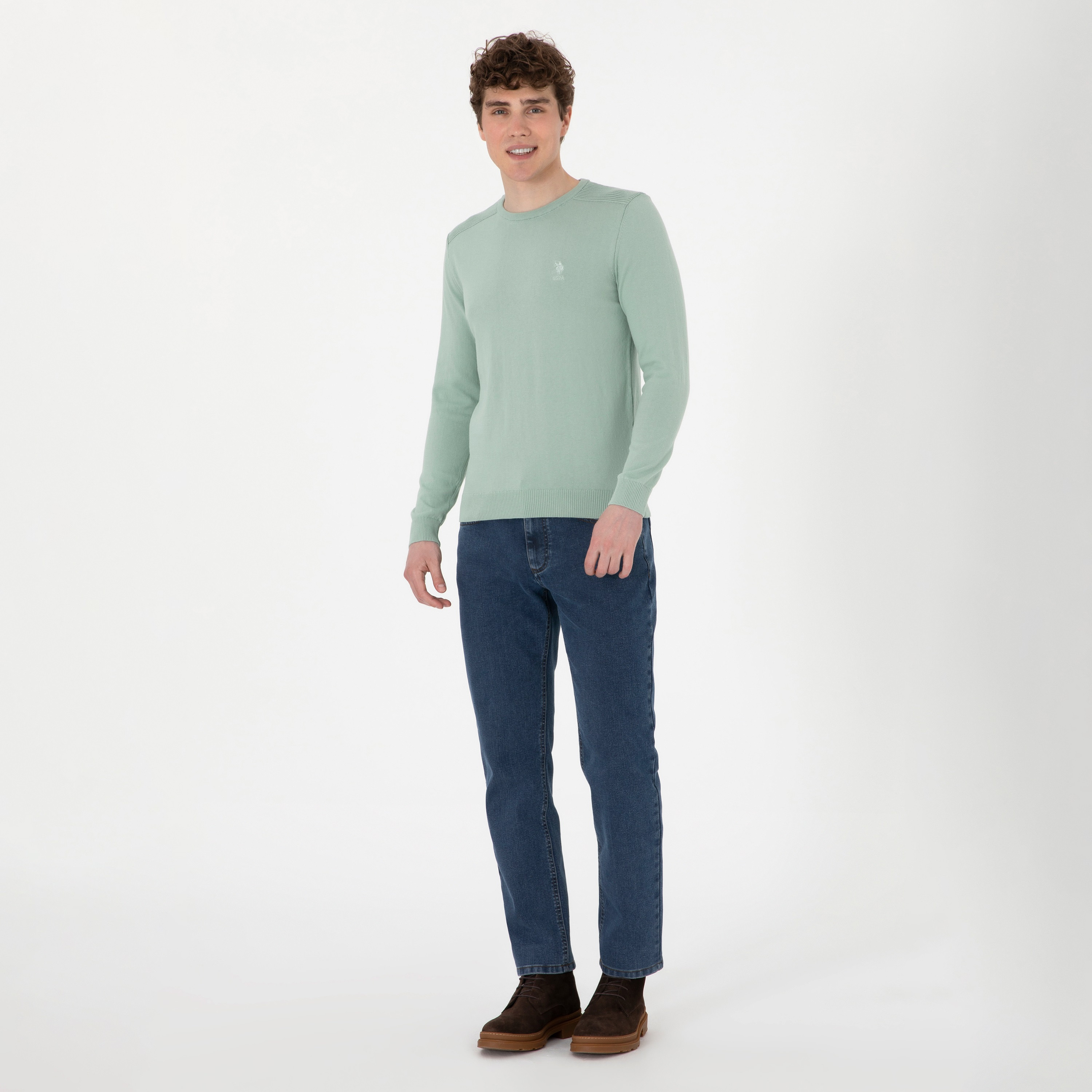 U.S. Polo Assn Plain Crew Neck Long Sleeves Men's Sweater-men-clothing-sweatersandpullovers-image-2
