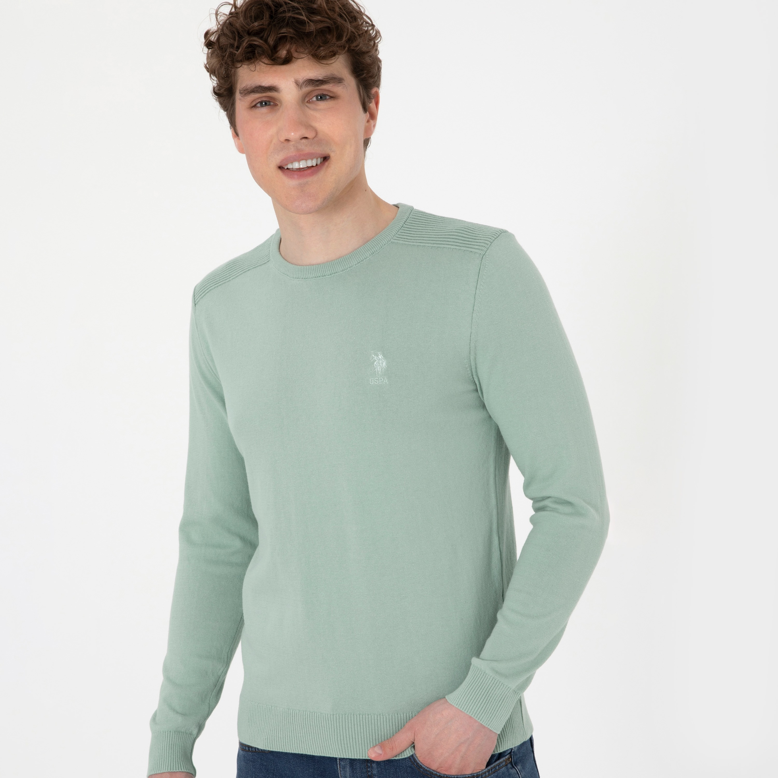 U.S. Polo Assn Plain Crew Neck Long Sleeves Men's Sweater-men-clothing-sweatersandpullovers-image-4