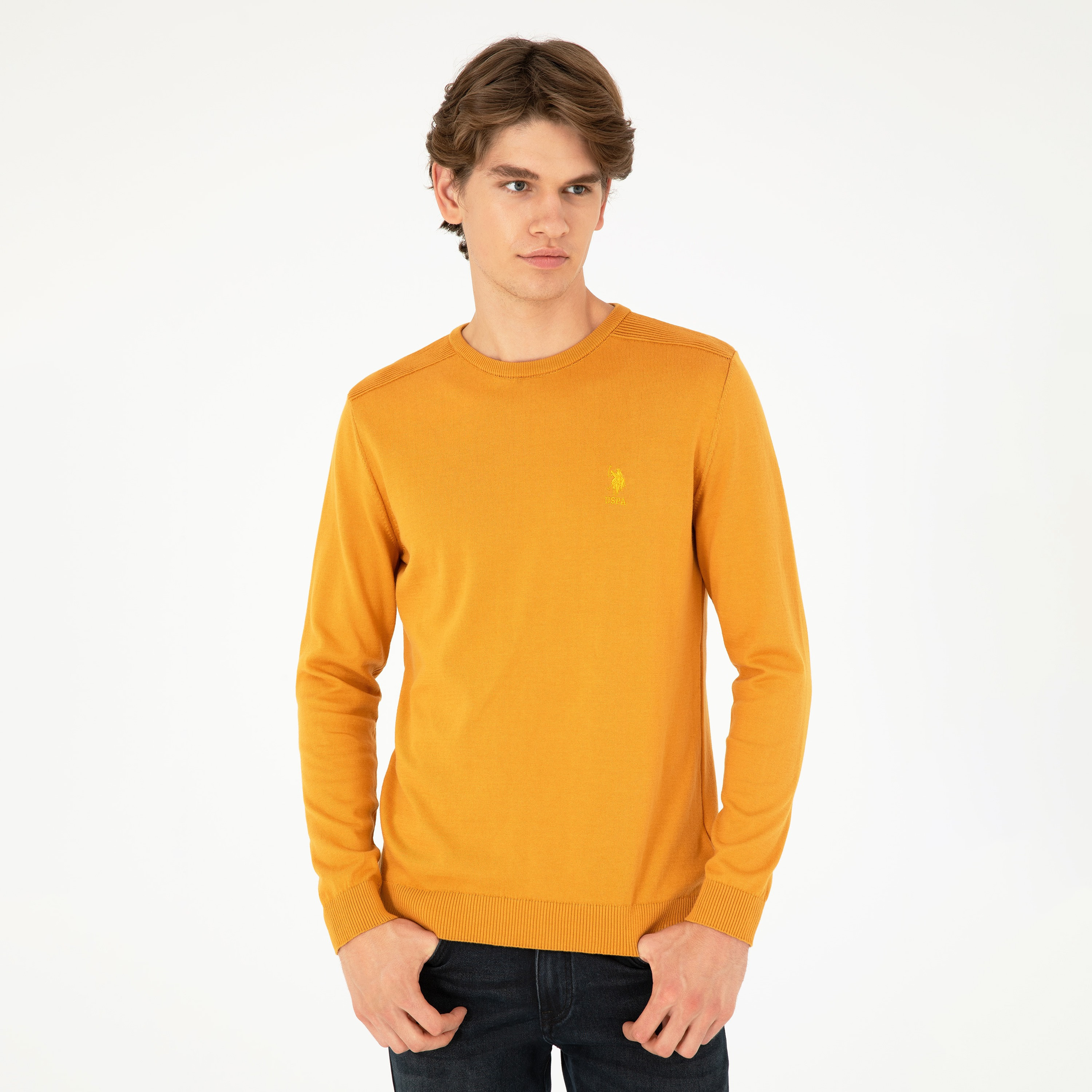 سترة رجالية برقبة دائرية سادة بأكمام طويلة من يو اس بولو-men-clothing-sweatersandpullovers-image-5