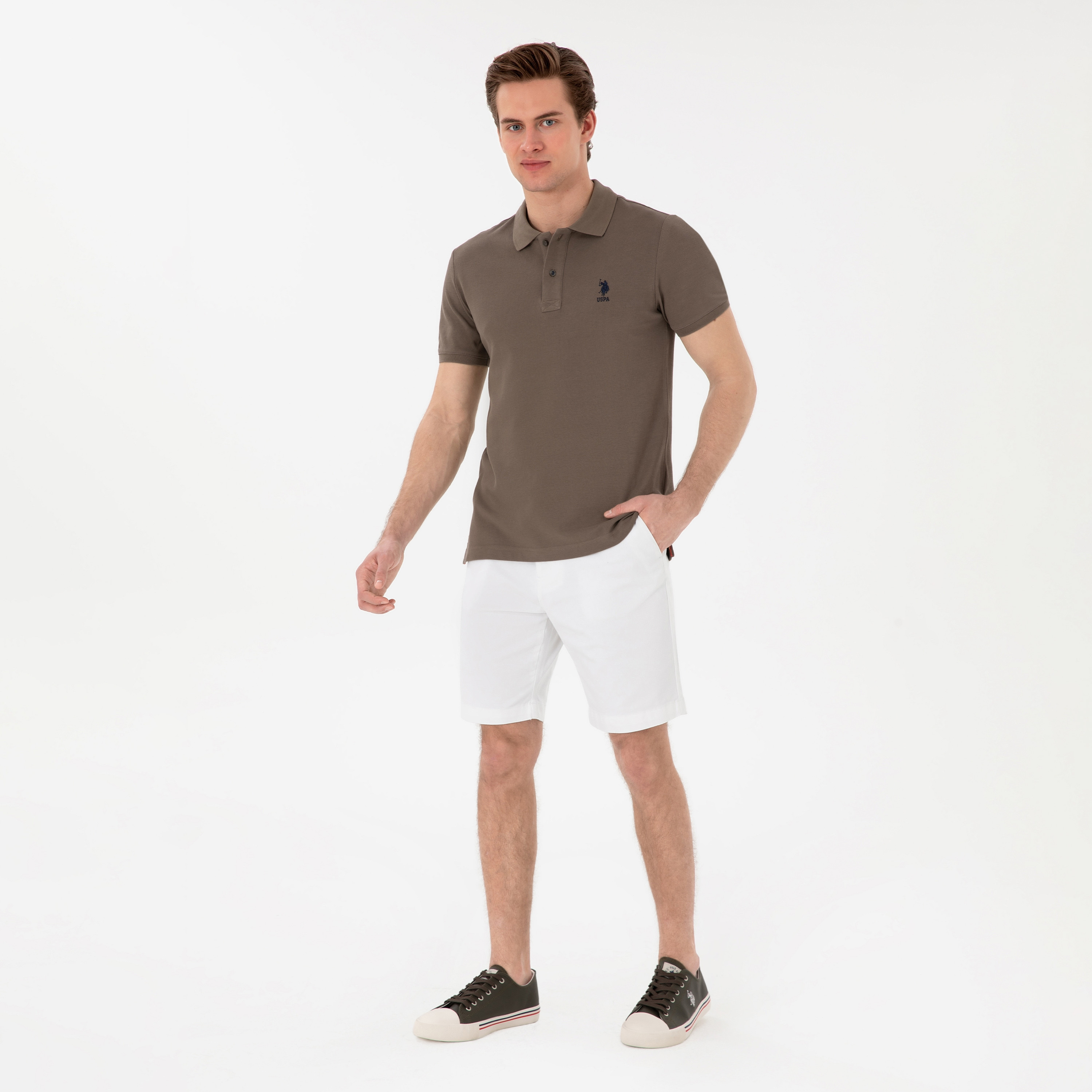 U.S. Polo Assn Plain Collared Short Sleeves Men's Polo T-Shirt-men-clothing-tshirtsandpolos-polos-image-2