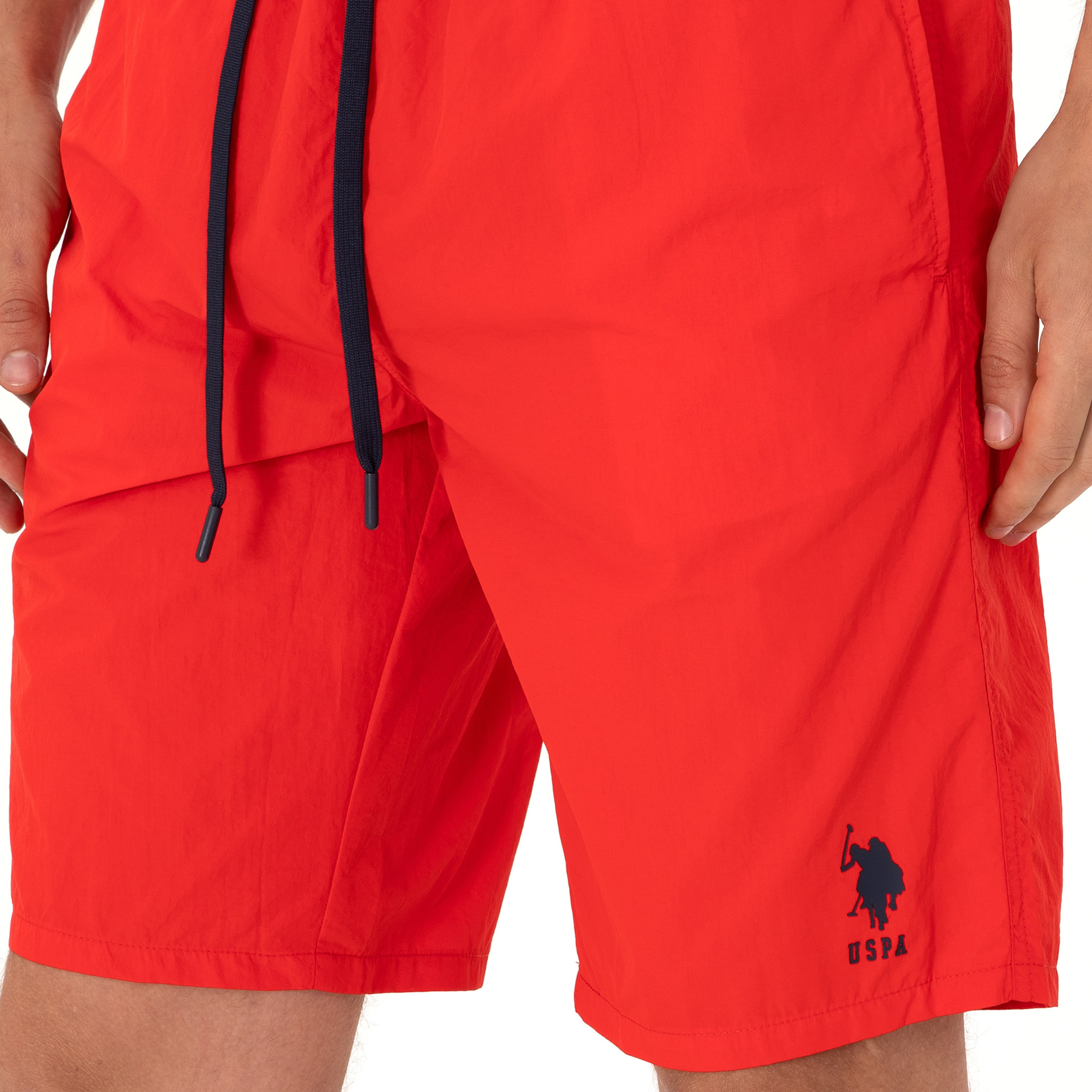 شورت سباحة رجالي بخصر متوسط الارتفاع ورباط سحب سادة من يو اس بولو-sports-gear-swimming-men-image-7