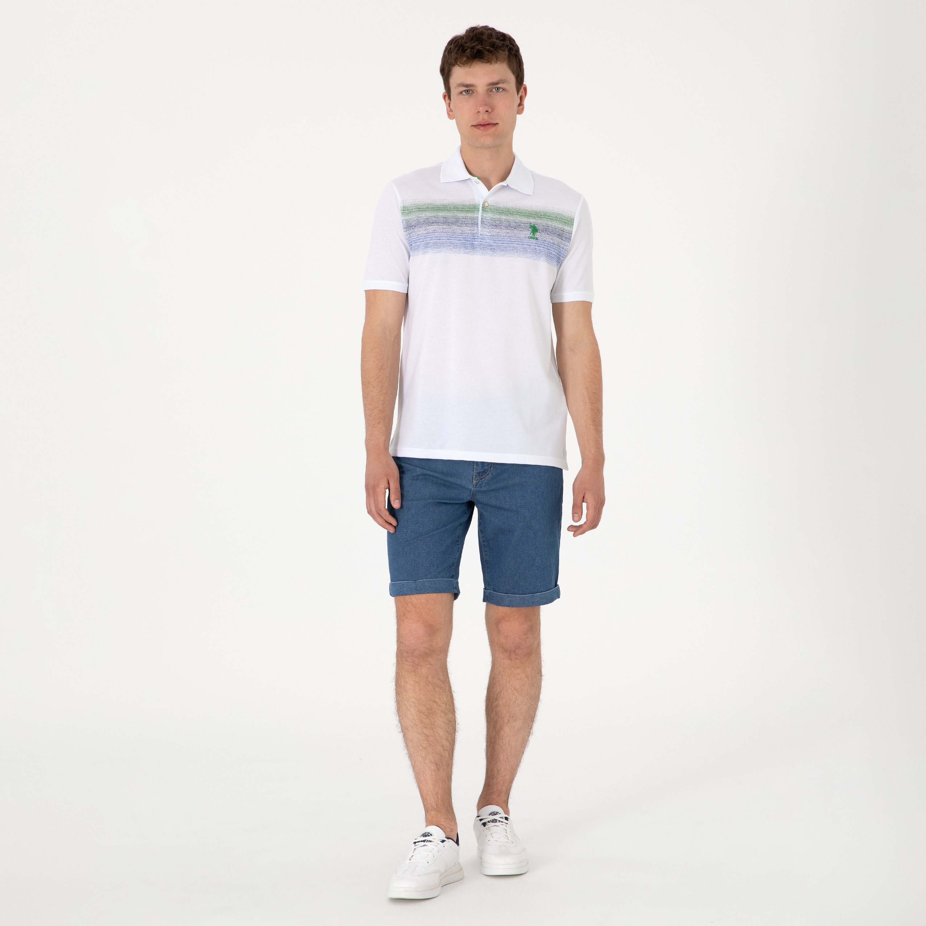 تيشيرت بولو رجالي بياقة وأكمام قصيرة مطبوع من يو اس بولو-men-clothing-tshirtsandpolos-polos-image-2
