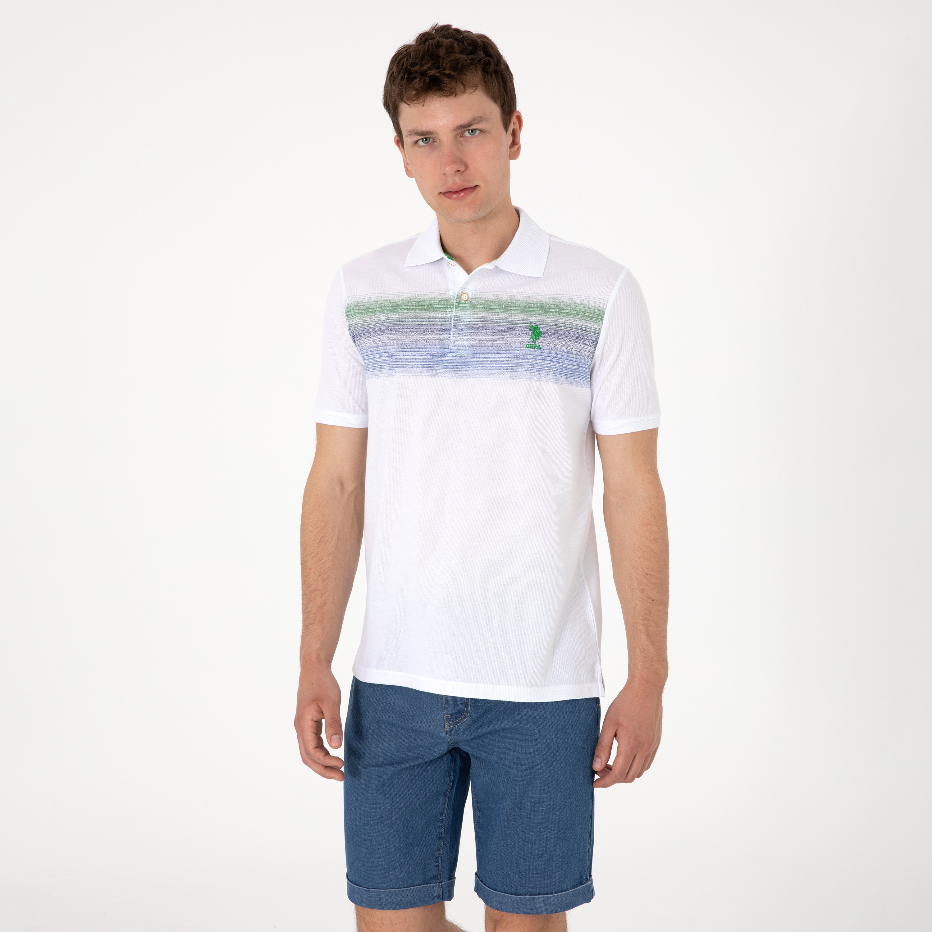 تيشيرت بولو رجالي بياقة وأكمام قصيرة مطبوع من يو اس بولو-men-clothing-tshirtsandpolos-polos-image-4