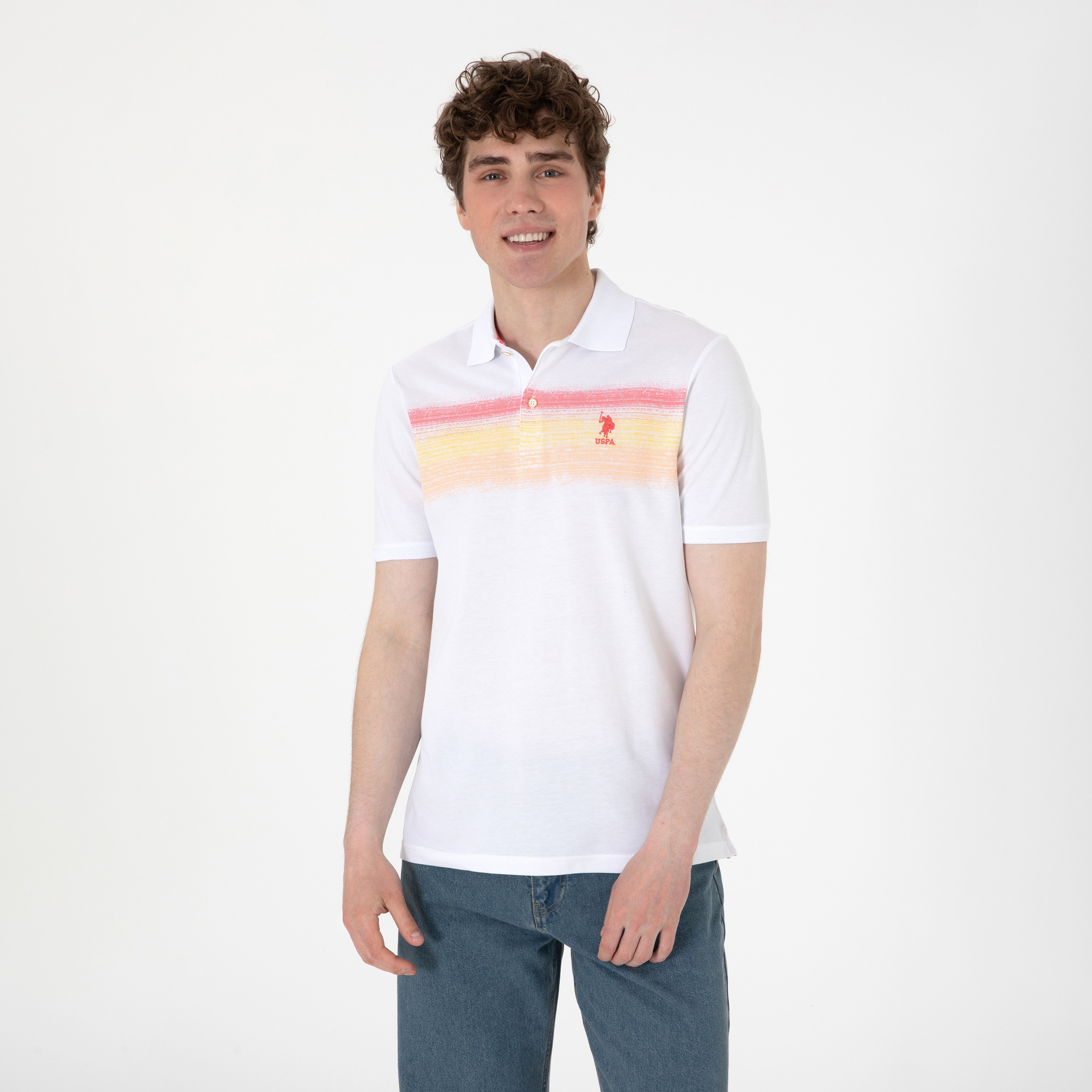 تيشيرت بولو رجالي بياقة وأكمام قصيرة مطبوع من يو اس بولو-men-clothing-tshirtsandpolos-polos-image-5