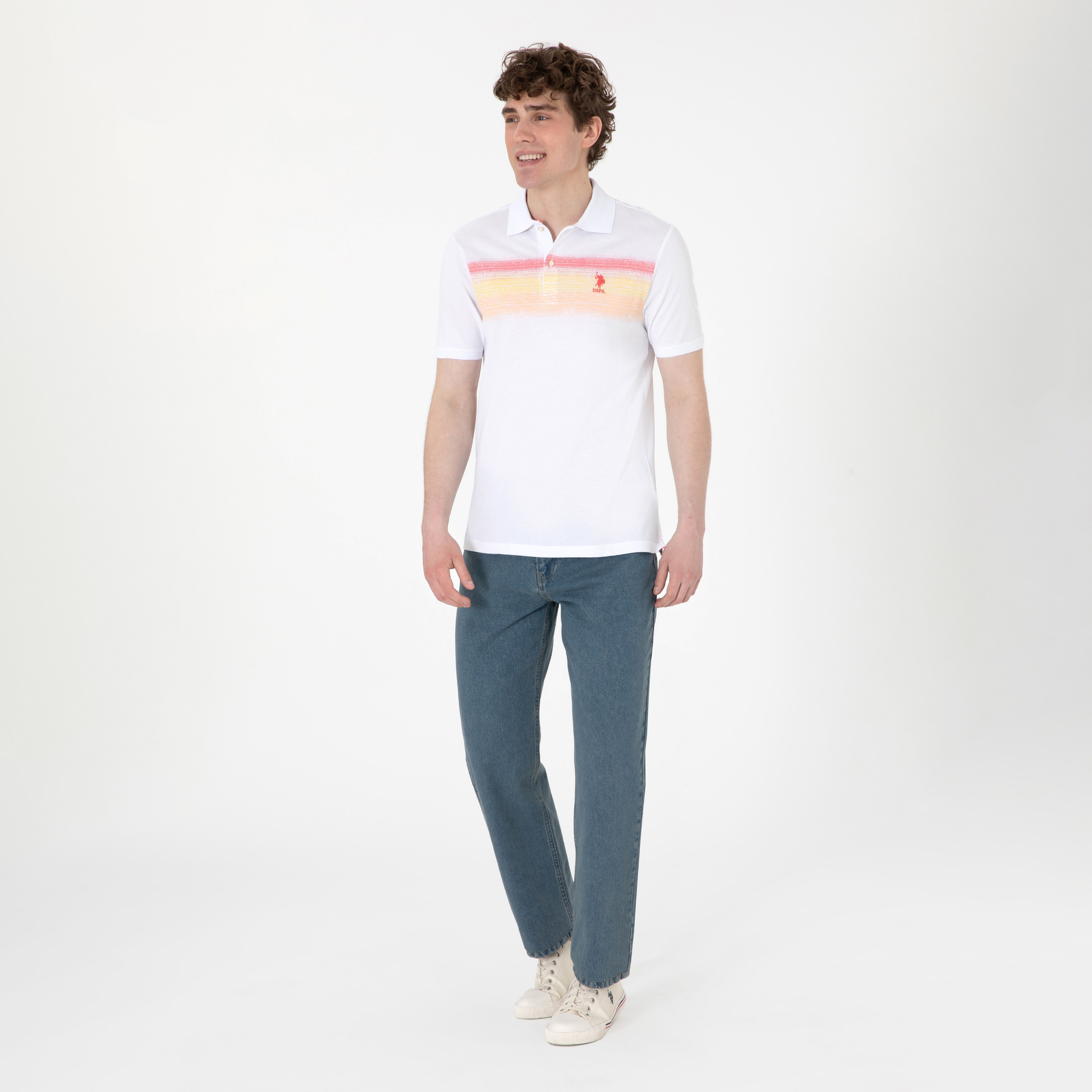 تيشيرت بولو رجالي بياقة وأكمام قصيرة مطبوع من يو اس بولو-men-clothing-tshirtsandpolos-polos-image-6