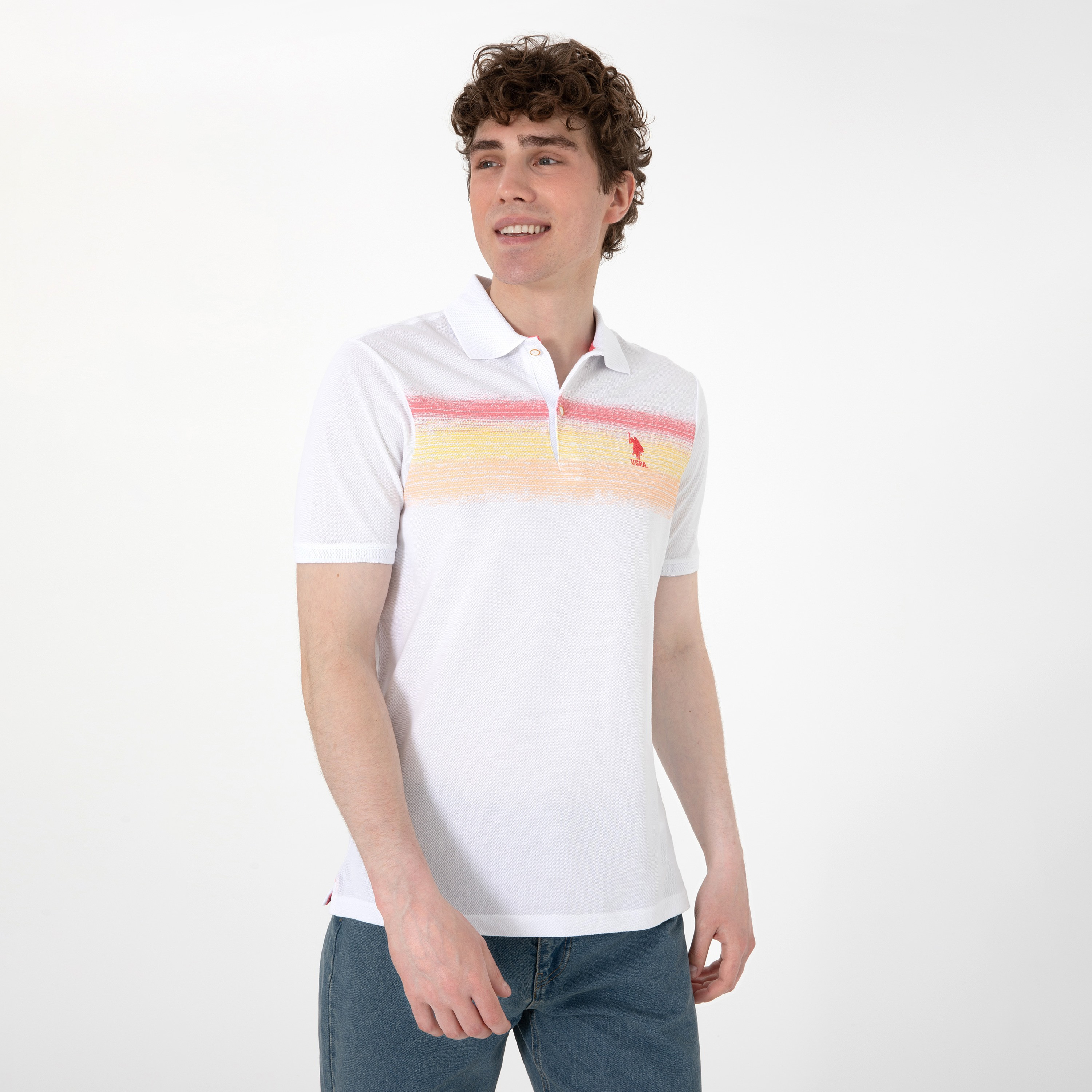 تيشيرت بولو رجالي بياقة وأكمام قصيرة مطبوع من يو اس بولو-men-clothing-tshirtsandpolos-polos-image-8