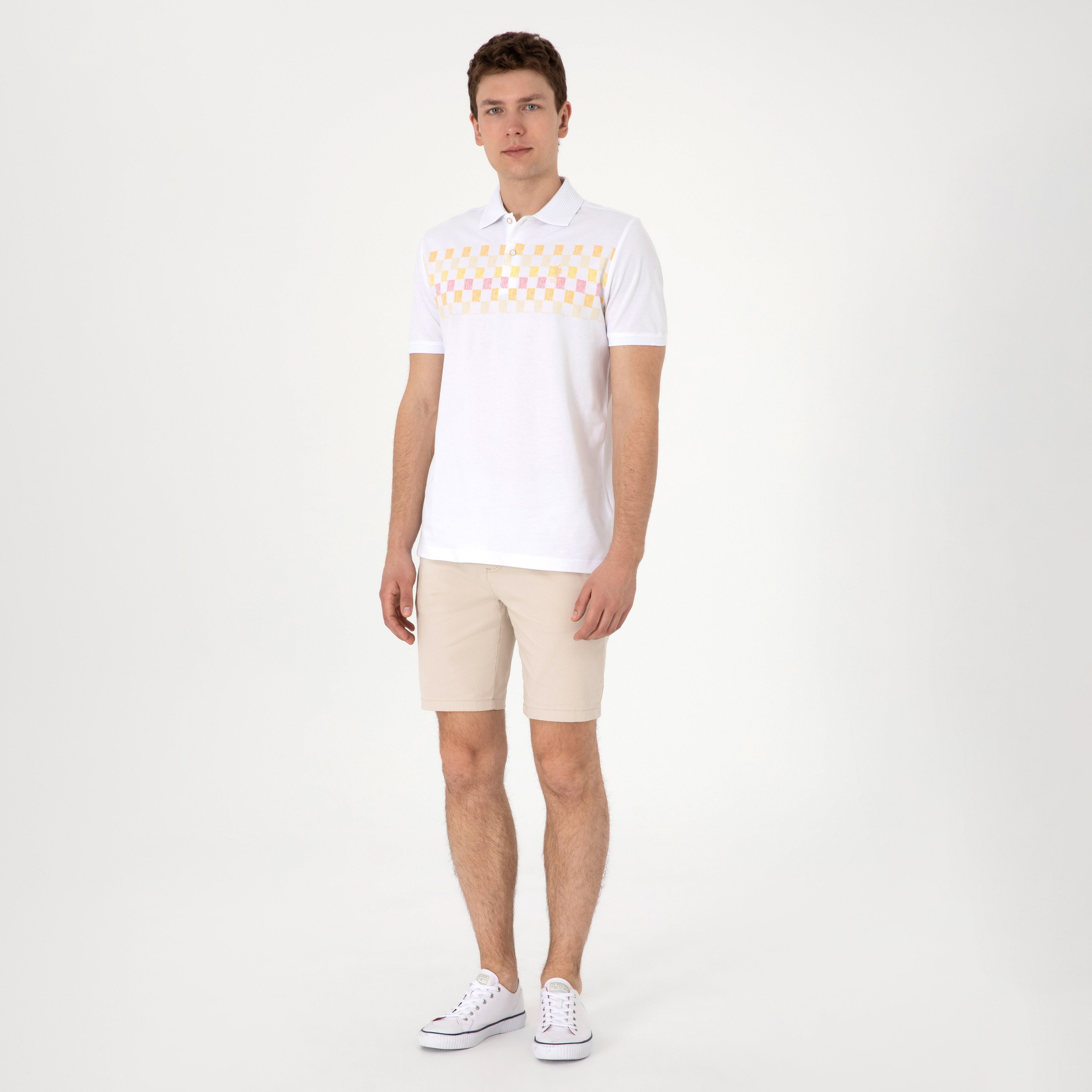 U.S. Polo Assn Checkerboard Collared Short Sleeves Men's Polo T-Shirt-men-clothing-tshirtsandpolos-polos-image-2