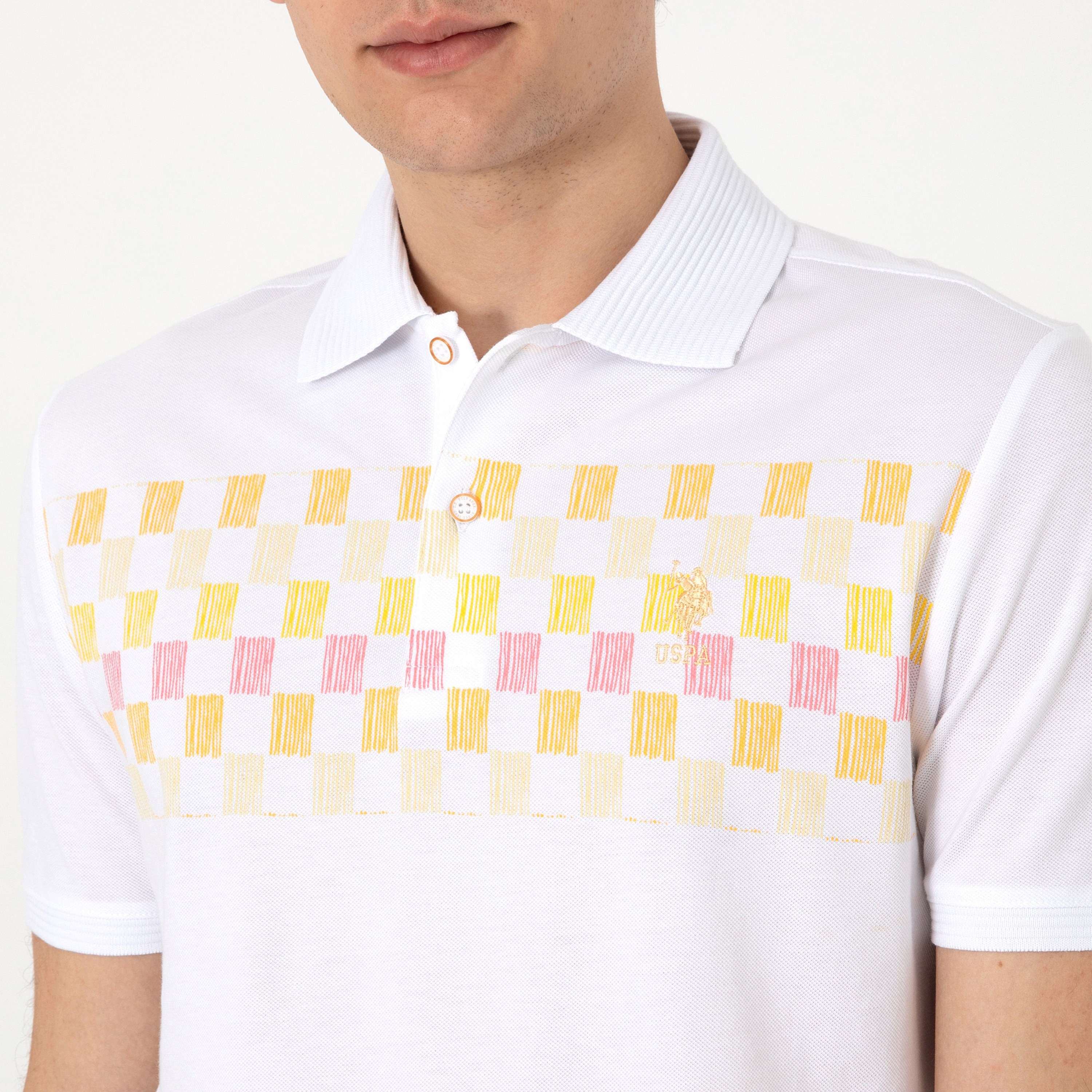 U.S. Polo Assn Checkerboard Collared Short Sleeves Men's Polo T-Shirt-men-clothing-tshirtsandpolos-polos-image-3