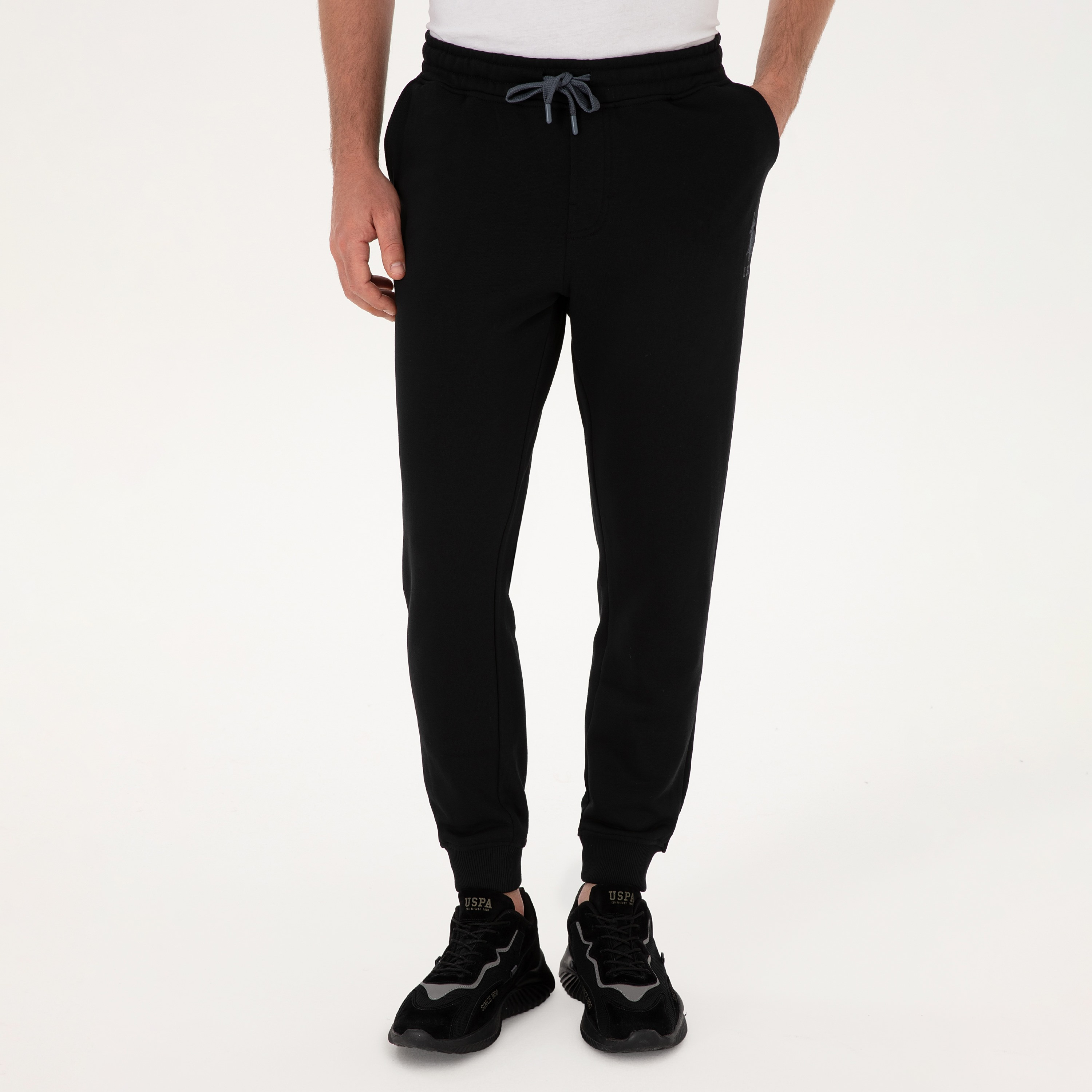 U.S. Polo Assn Plain Mid Rise Drawstring Men's Joggers-men-clothing-bottoms-joggers-image-1