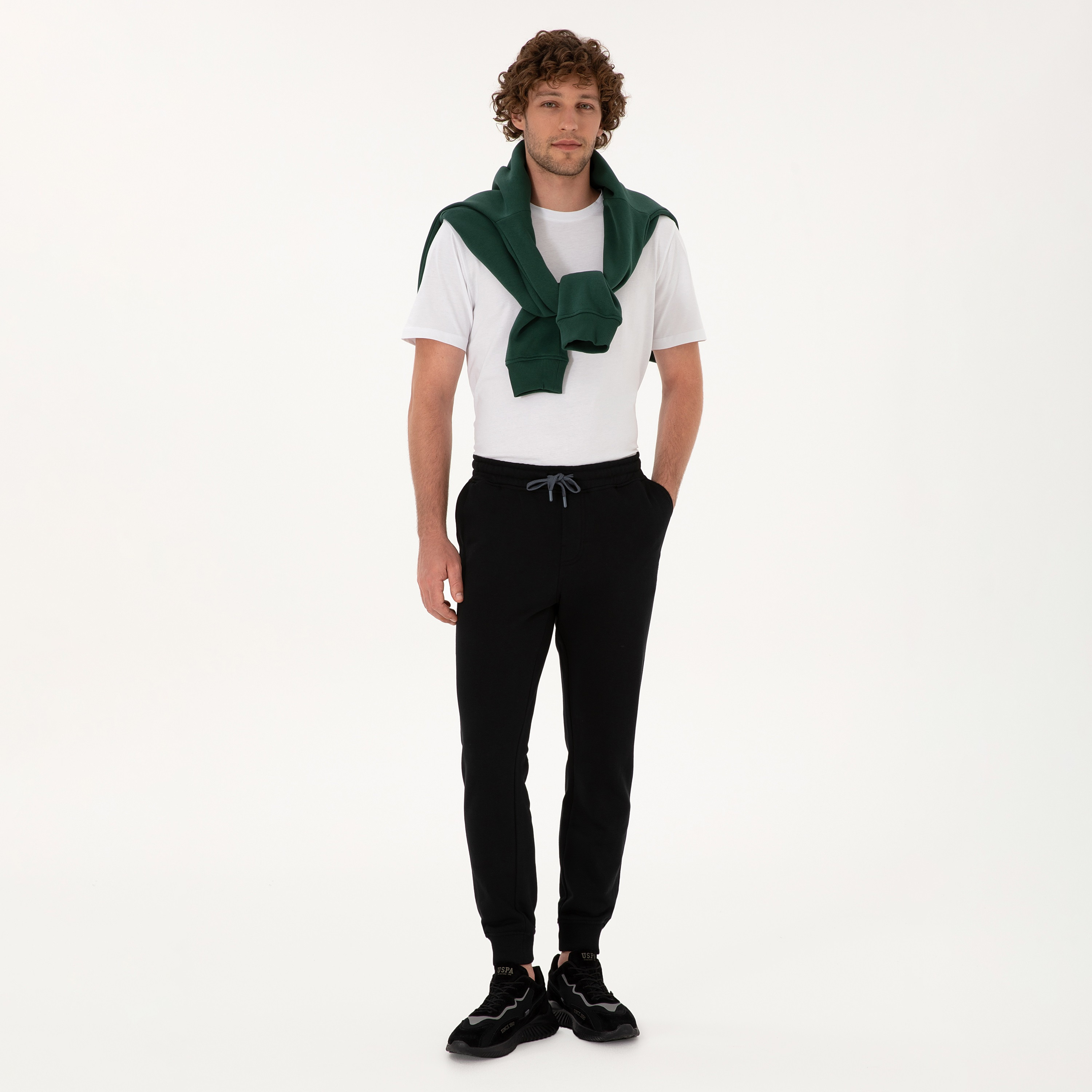U.S. Polo Assn Plain Mid Rise Drawstring Men's Joggers-men-clothing-bottoms-joggers-image-2
