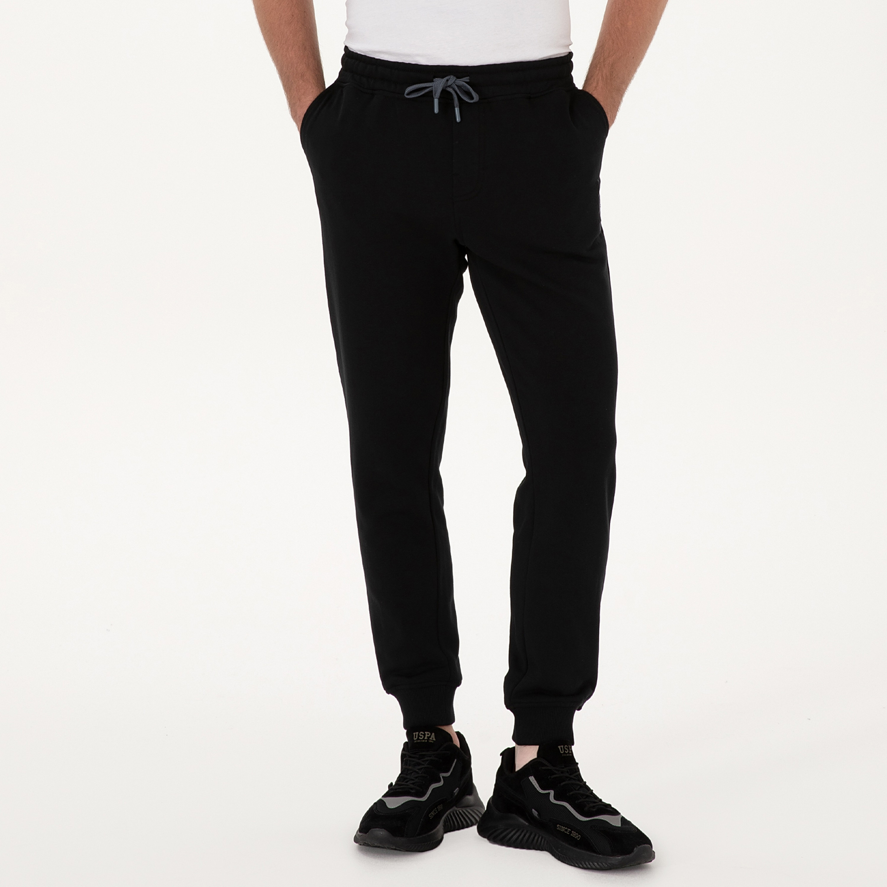 U.S. Polo Assn Plain Mid Rise Drawstring Men's Joggers-men-clothing-bottoms-joggers-image-4