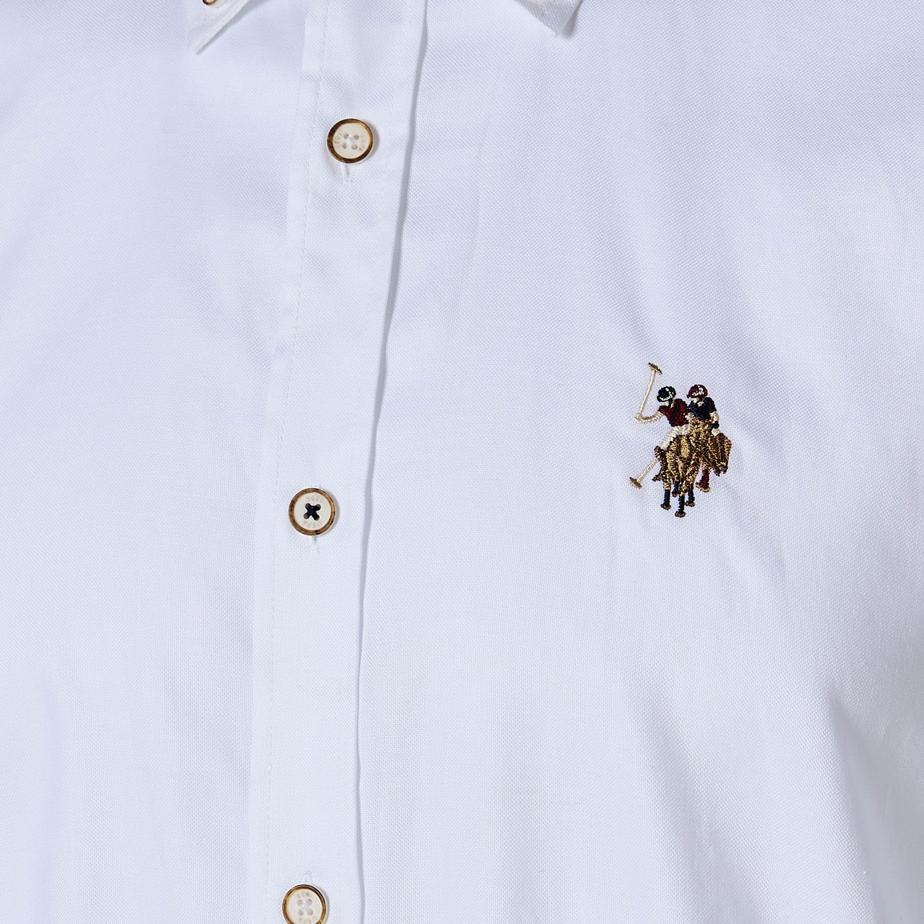 U.S. Polo Assn Regular Fit Plain Button Down Collar Long Sleeves Men's Shirt-men-clothing-shirts-image-2