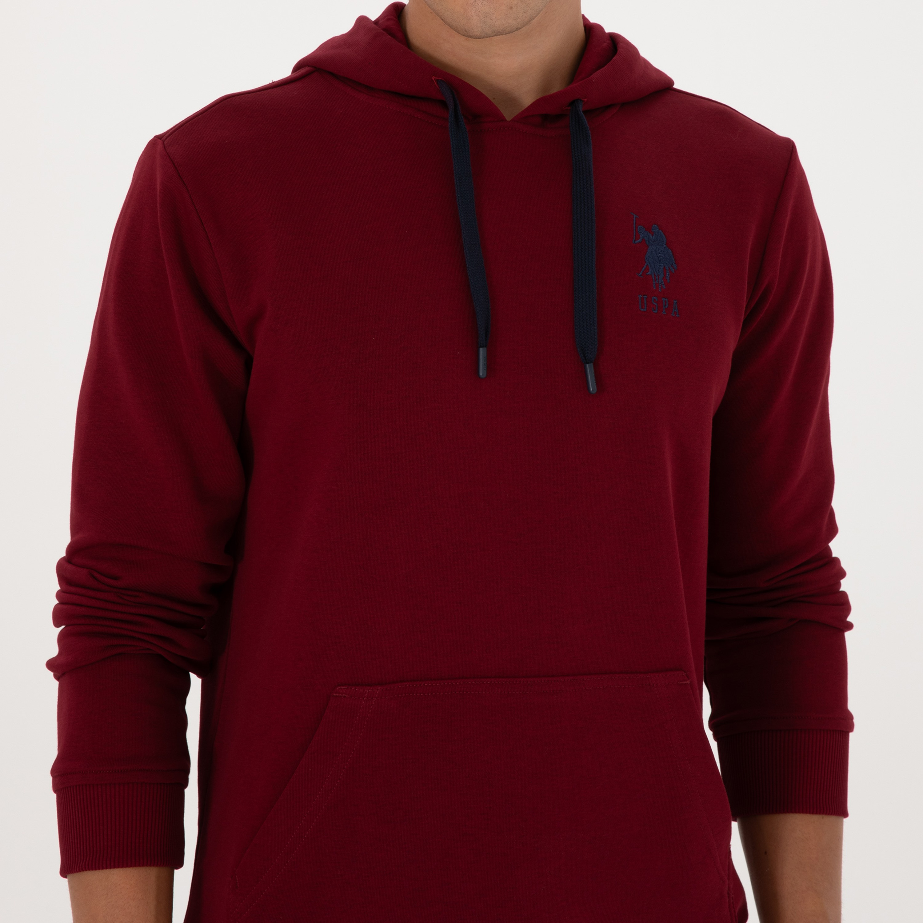 U.S. Polo Assn Plain Hooded Long Sleeves Men's Sweatshirt-men-winterwear-hoodiesandsweatshirts-image-3