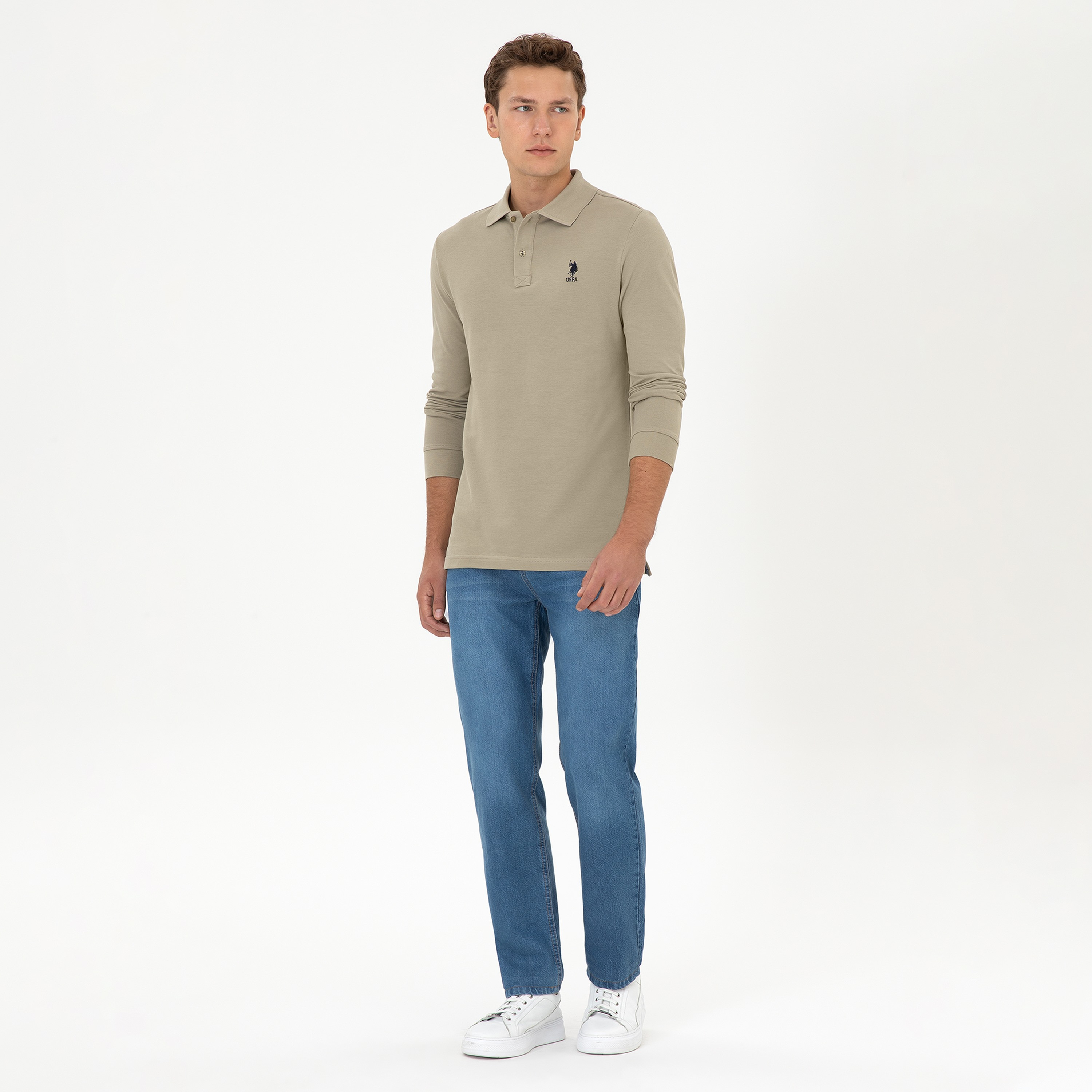 تي شيرت بولو رجالي بياقة وأكمام طويلة سادة من يو إس بولو أسسن-men-clothing-tshirtsandpolos-polos-image-30