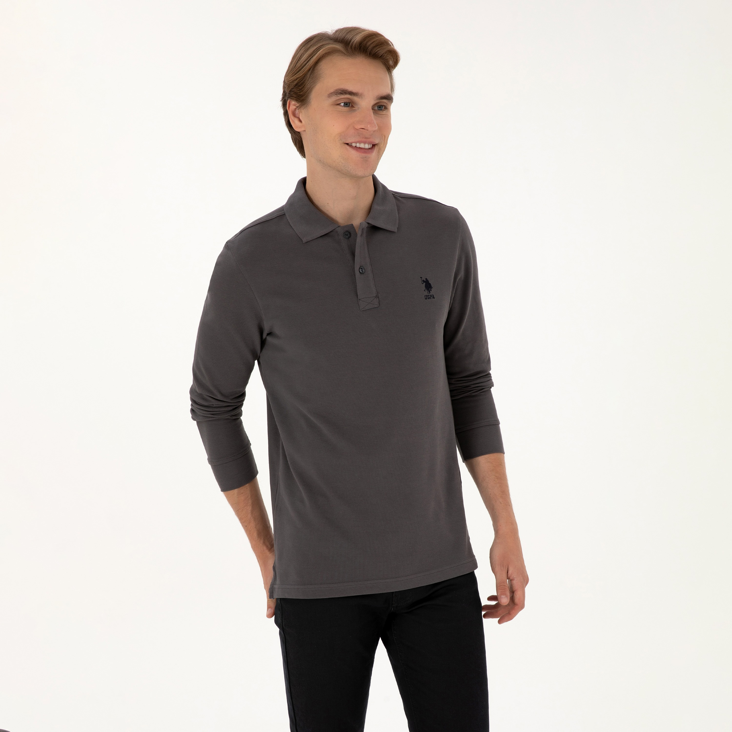 U.S. Polo Assn Plain Collared Long Sleeves Men's Polo T-Shirt-men-clothing-tshirtsandpolos-polos-image-4