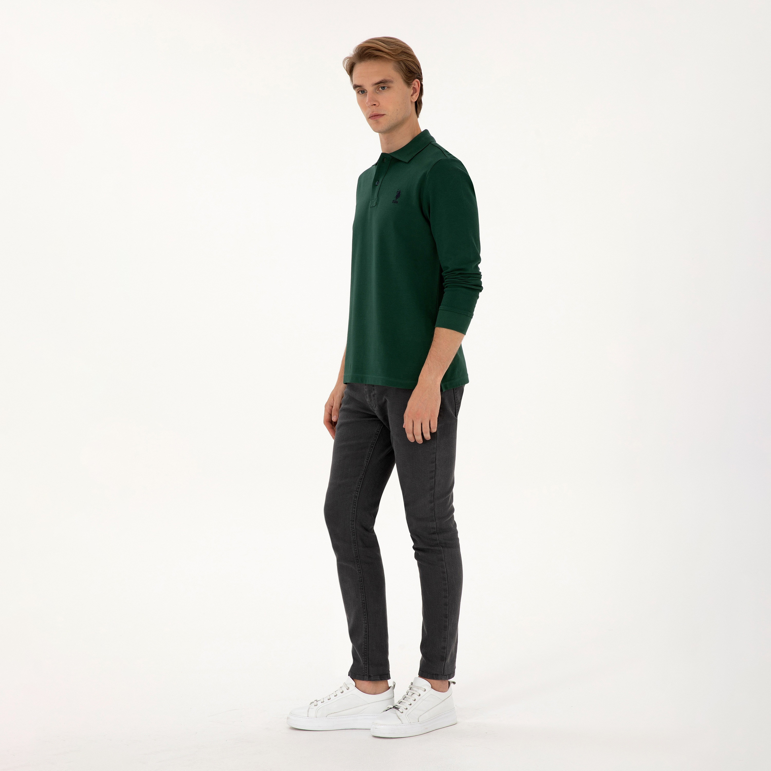 تي شيرت بولو رجالي بياقة وأكمام طويلة سادة من يو إس بولو أسسن-men-clothing-tshirtsandpolos-polos-image-6